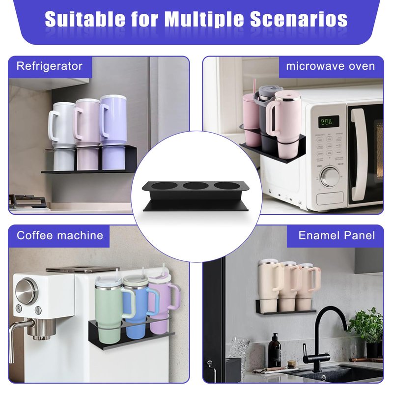 Magnetic Stanley Cup Holder for Fridge, Tumbler Organizer Strong Fridge & Metal Surface Water Bottle Organizer for Kitchen, Stanley Cup Accessories, 2 Pack