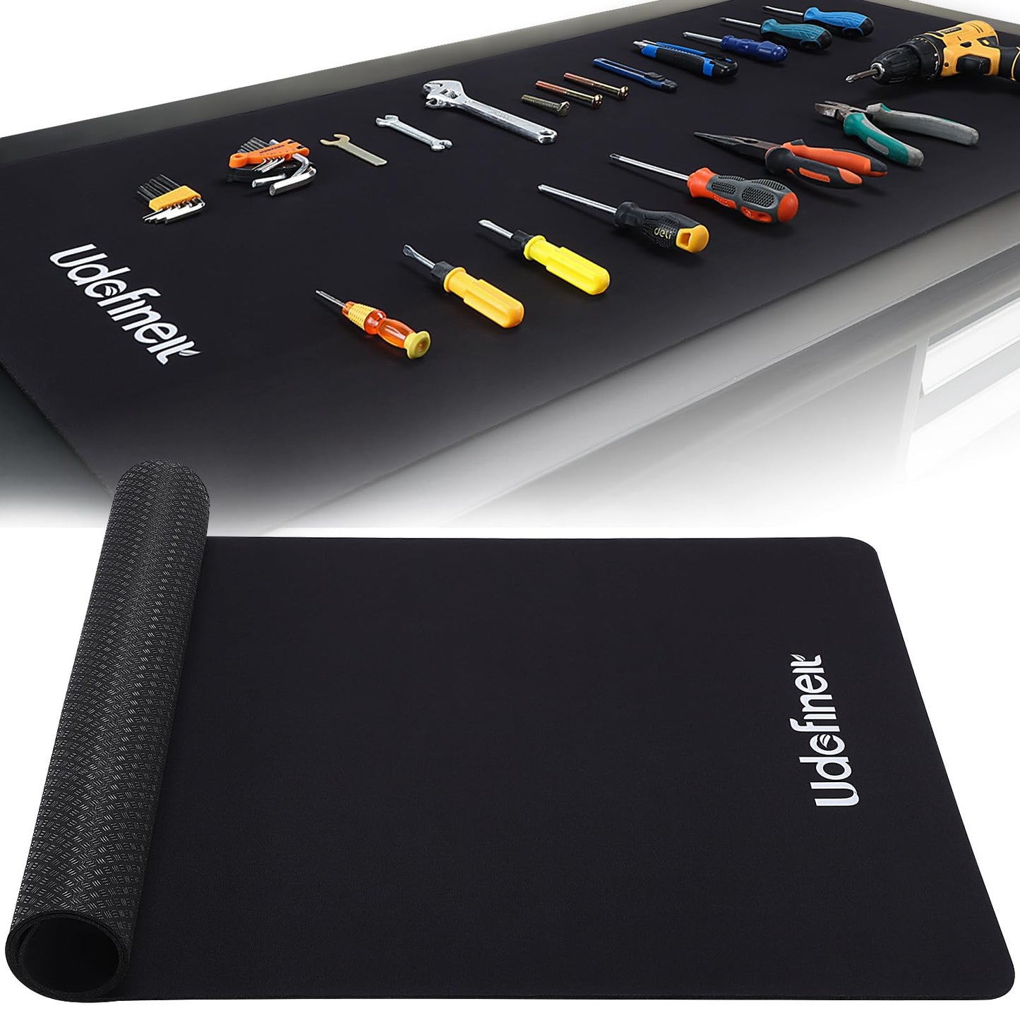 Workbench Mat 48"x24", 0.16"(4mm) Thick Tool Mat, Tear-Resistant & Scratch-Resistant Work Pad with Silicone Strip Anti-Slip Base, Large Worktable Protector Pad for Woodworking/Crafting/Tool Protection