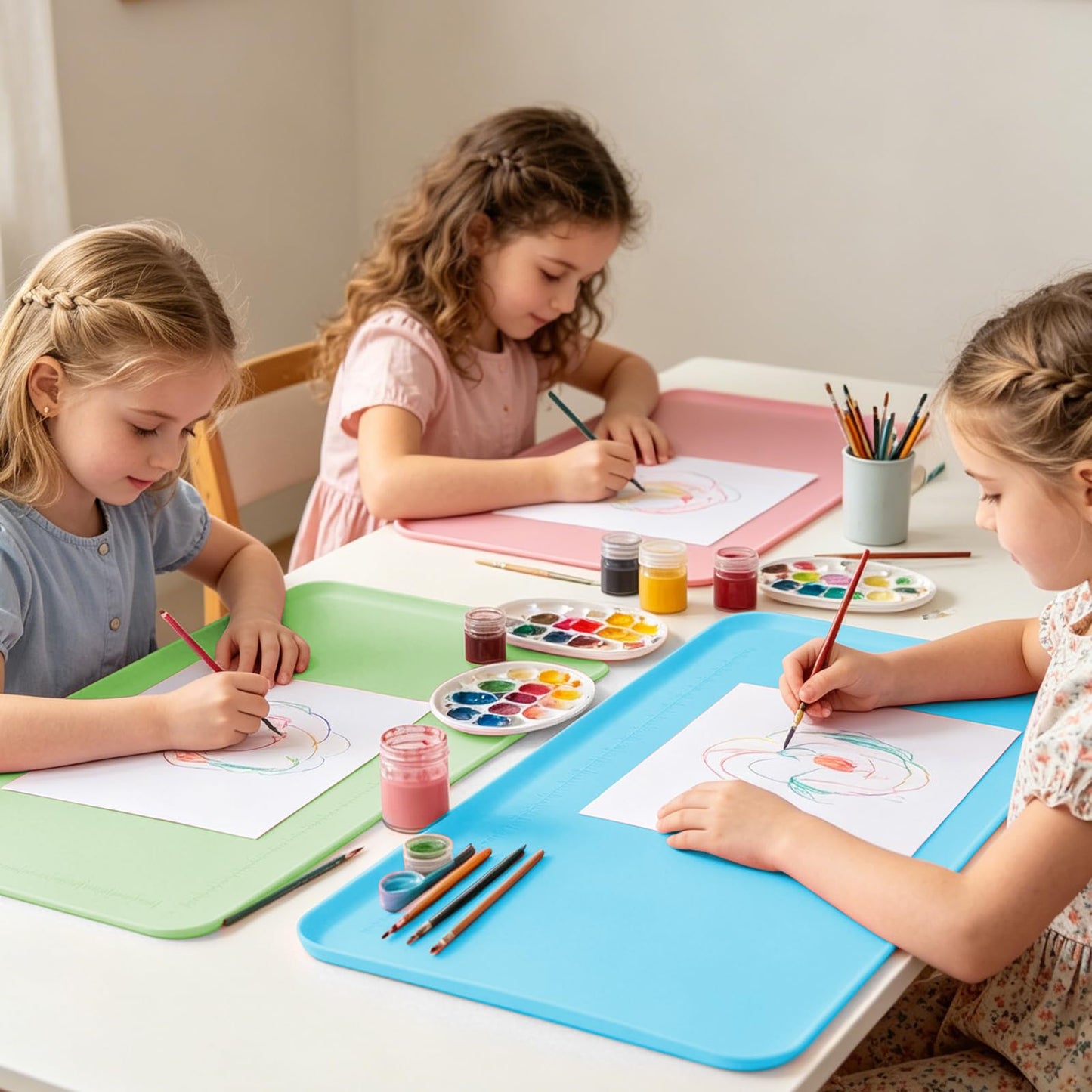 Silicone Art Mat for Crafts, 24"x16" Silicone Painting Mat to Keep Clean Protects Surfaces Perfectly for Crafts, Legos, Resin & Jewelry-Making, DIY Crafts Mat