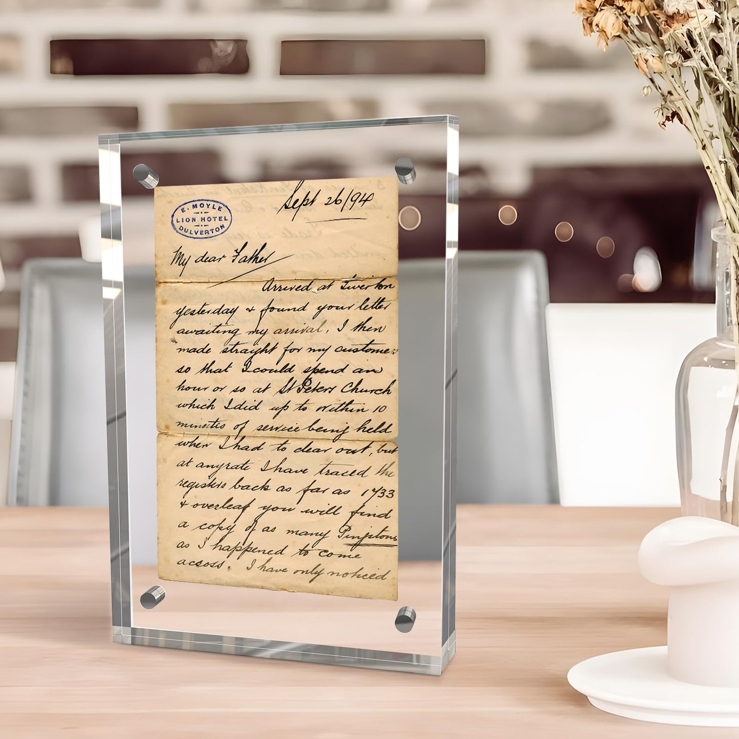 laapee 5x7 Inches Acrylic Picture Frames 5 Pack, Double Sided Magnetic Photo Frames,Free Standing on Desk or Table Clear Picture Frames