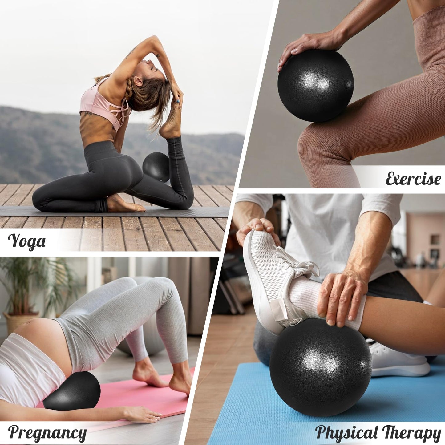 Small Pilates Ball 9 Inch Small Exercise Ball Mini Workout Yoga Balls for Gym Yoga, Core Training, Fitness, Workout, Stability, Improves Balance