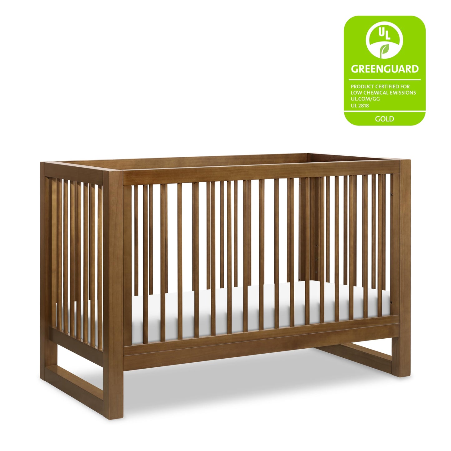 Namesake Nantucket 3-in-1 Convertible Crib with Toddler Bed Conversion Kit in Natural Walnut, Greenguard Gold Certified