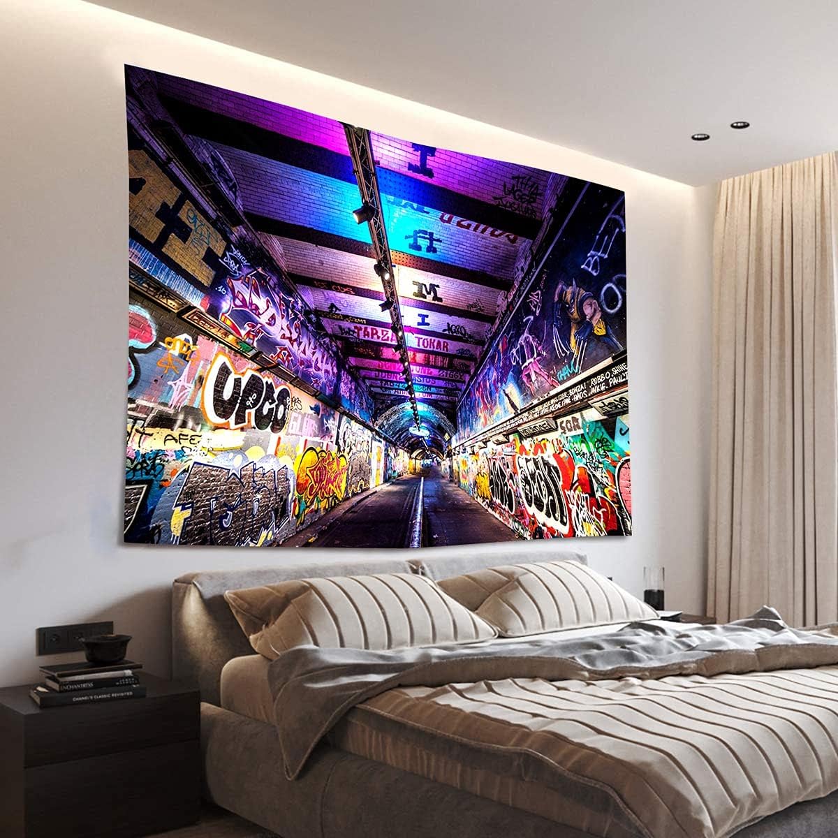 MEETSIOY Graffiti Wall Tapestry, 80x60 Inches Street Creative Art Hanging Decor GTLHMT1026