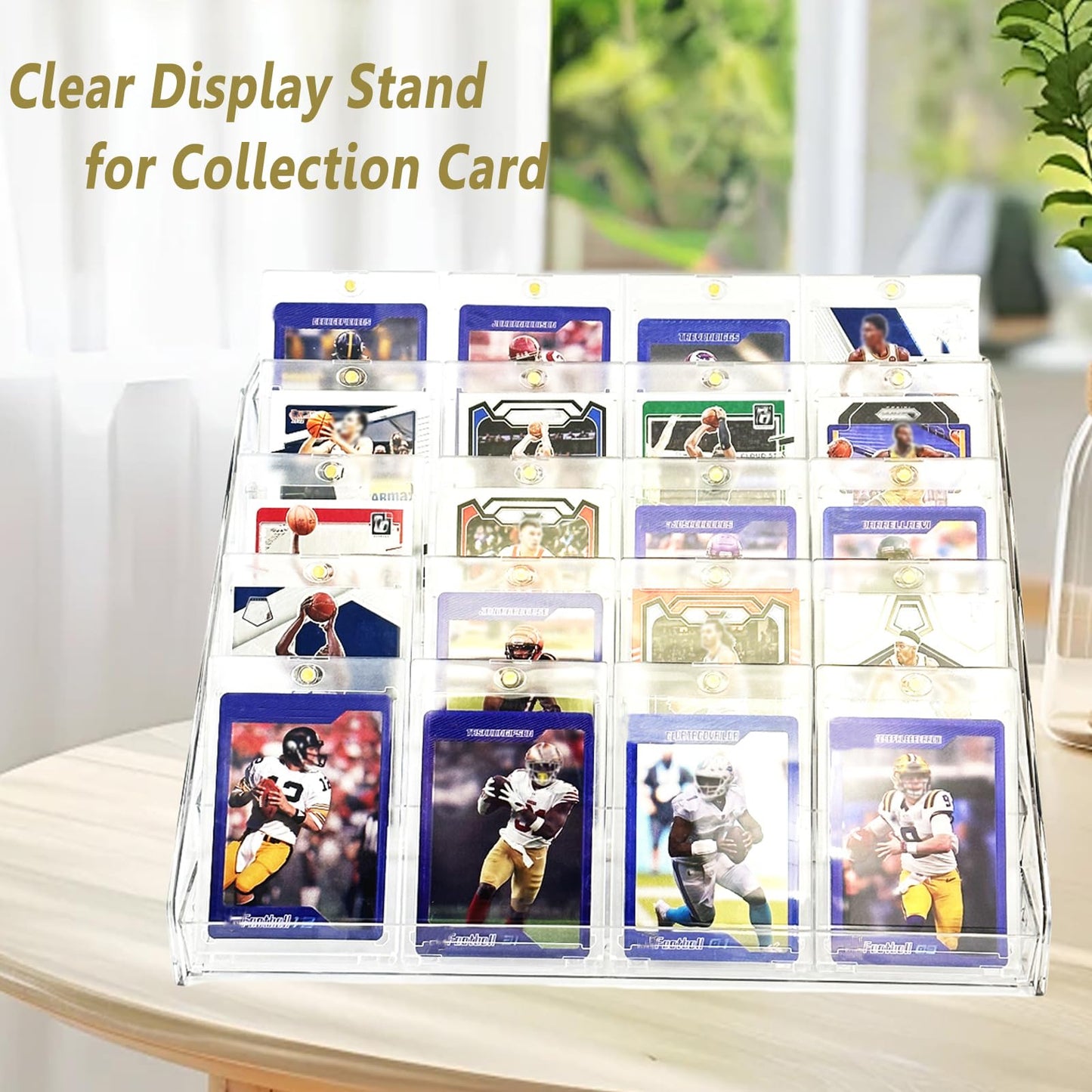 GYSLEOT 2 Pack 7-Tier Acrylic Card Display Stand, Versatile Sticker Display Rack Holder for Greeting Card Business Brochure Postcard Portable Card Display Shelf for Vendors Craft Trade Shows
