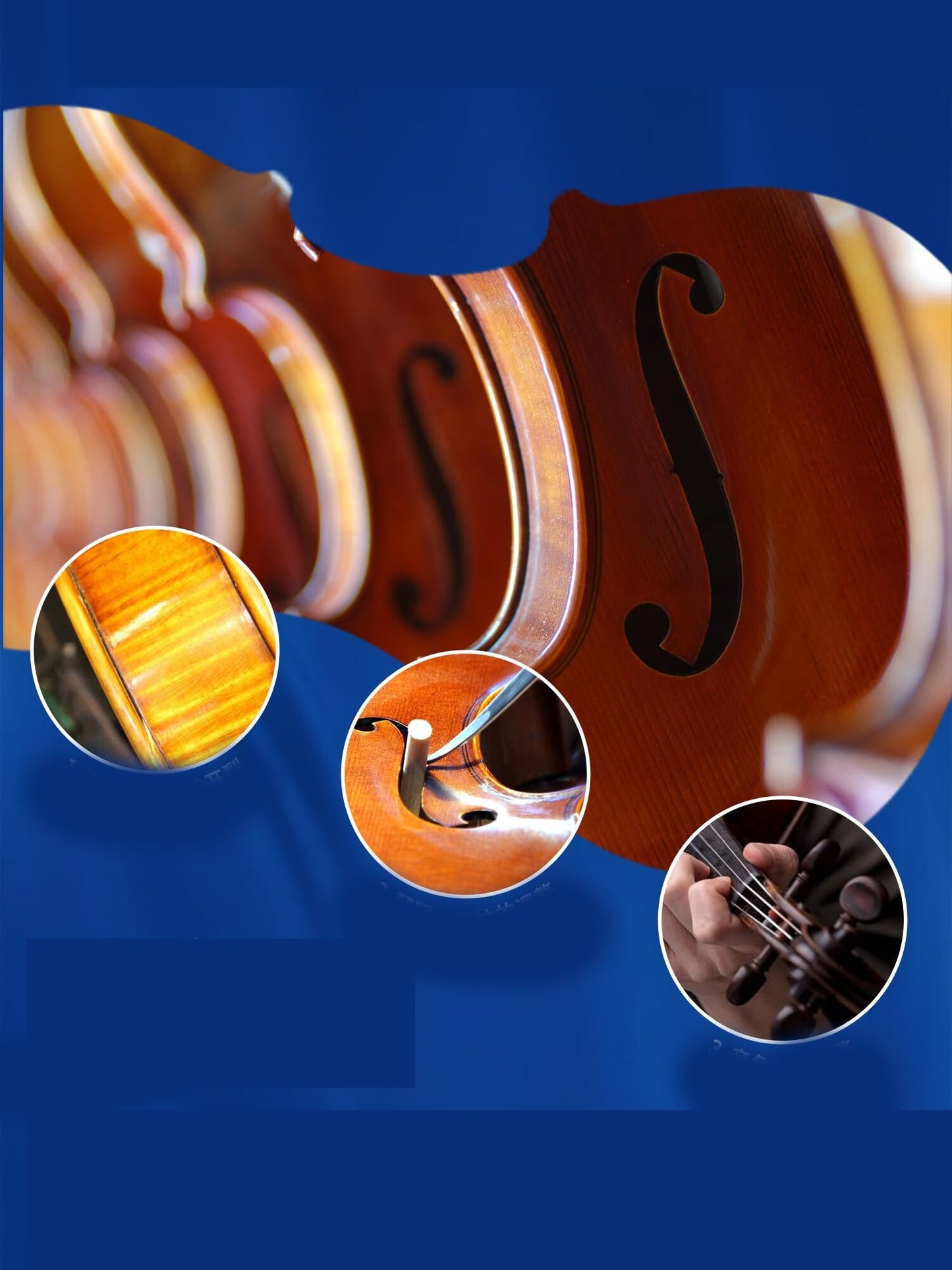A Full Sized Handmade Solid Wood Violin Perfect For Beginners And Competition Grade Players. Violins Set(4/4)