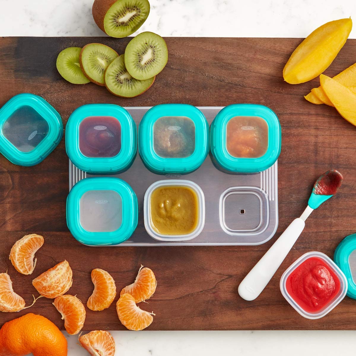 OXO Tot Baby Blocks Freezer Storage Containers 2 Oz - Teal