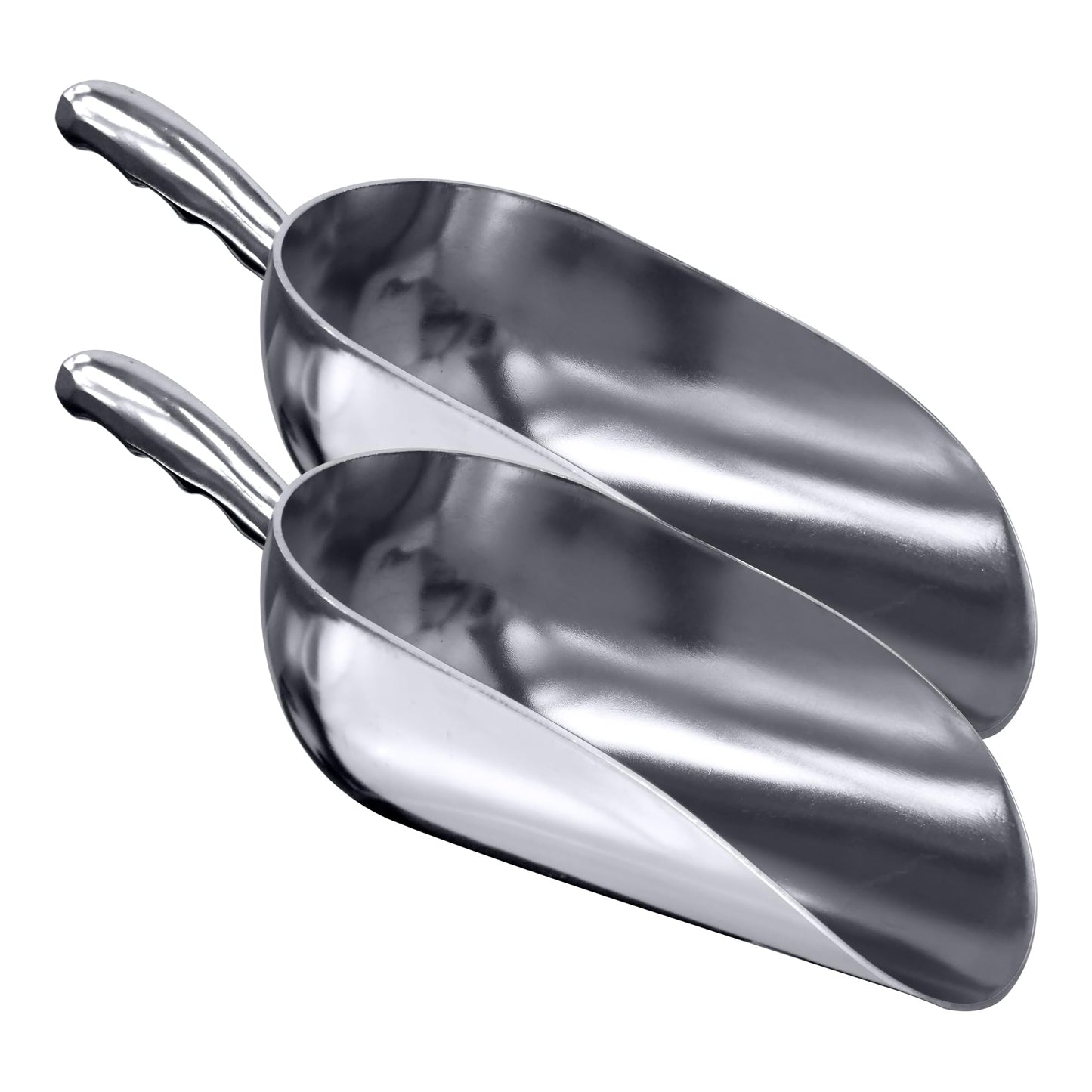 Amazing Abby - Elsa - 85-Ounce Aluminum Ice Scoops (Set of 2), Cast Aluminum Utility Scoops, Food-Grade, Good for Home and Commercial Use, NOT Dishwasher-Safe, Hand-Wash Recommended