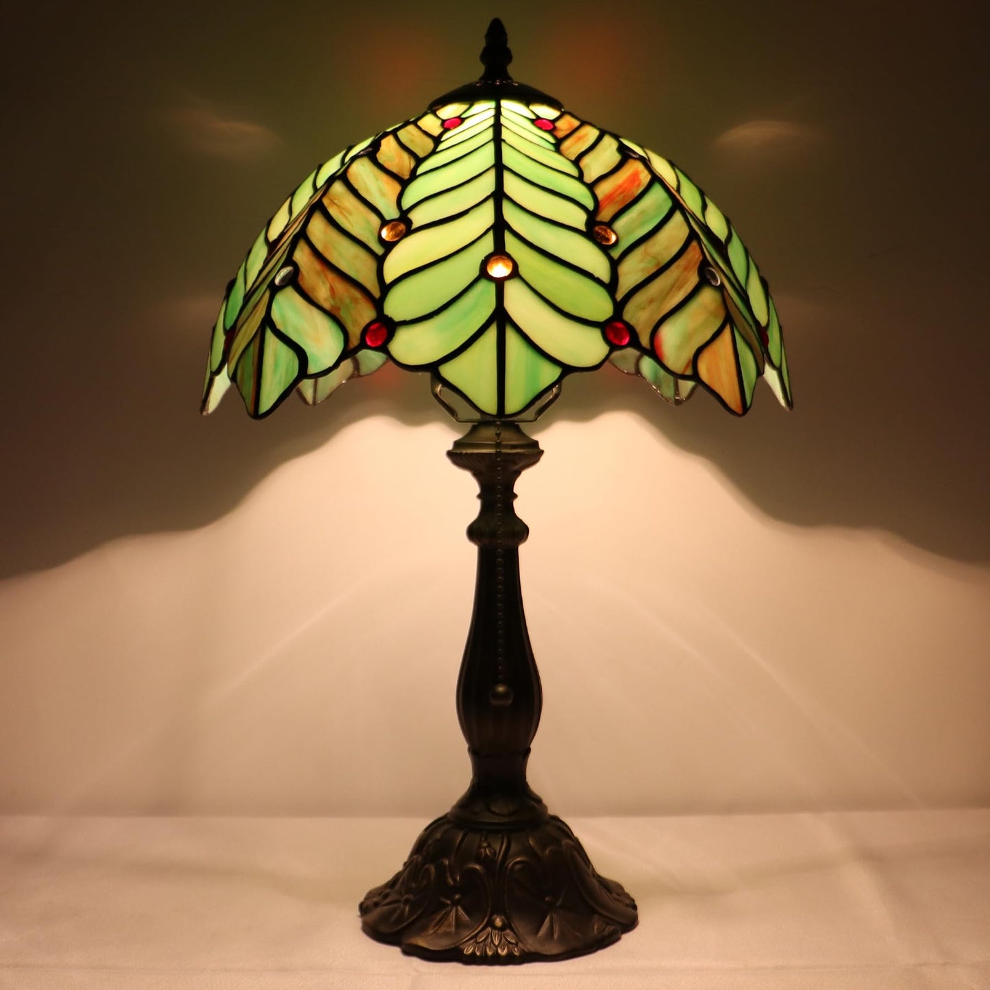 LXHCYOU Table Lamp Base Replacement, Dark Bronze Finish, Resin, 6.5x19 Inch, Fit for 8, 10, 12 Inch Tiffany Style Stained Glass Lampshade (W6.5X19 inch)