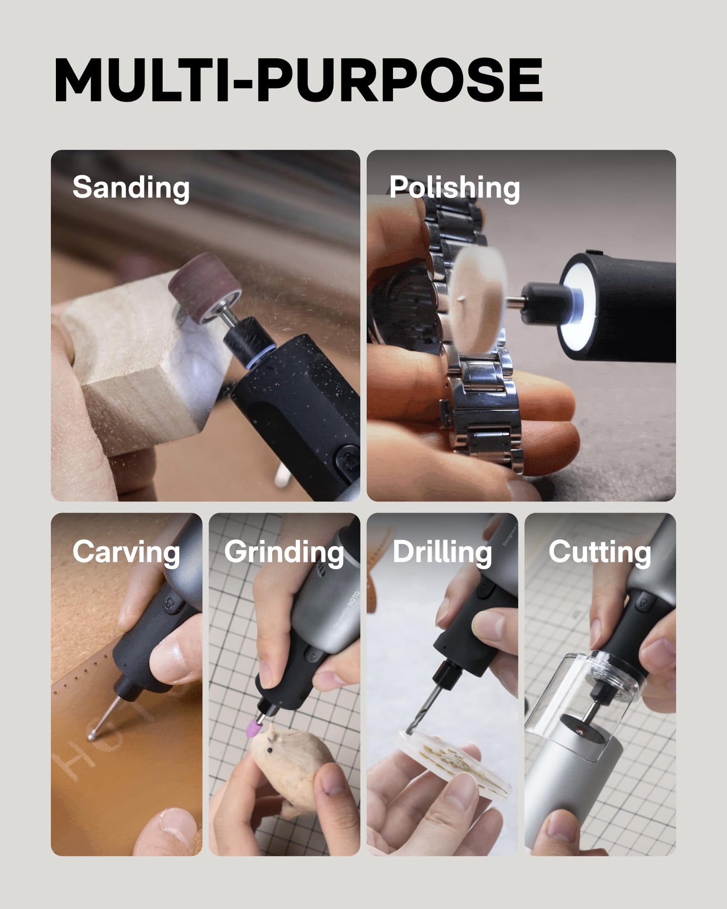 HOTO 35-in-1 Cordless Rotary Tool Kit, Strong Motor, 25000RPM 5 Variable Speed Powerful Engraving Pen, LED Light, Ideal for 3D Printing Sanding, Polishing, Drilling, Carving, Cutting DIY Crafts
