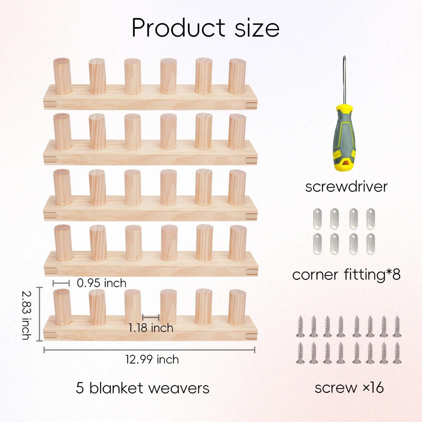 PIRXXIY 65'' Chunky Blanket Loom, Knitting Loom for Custom Hand Knitting Yarn Chunky, Extra Large Chunky Yarn Loom for Beginners DIY Craft Enthusiasts