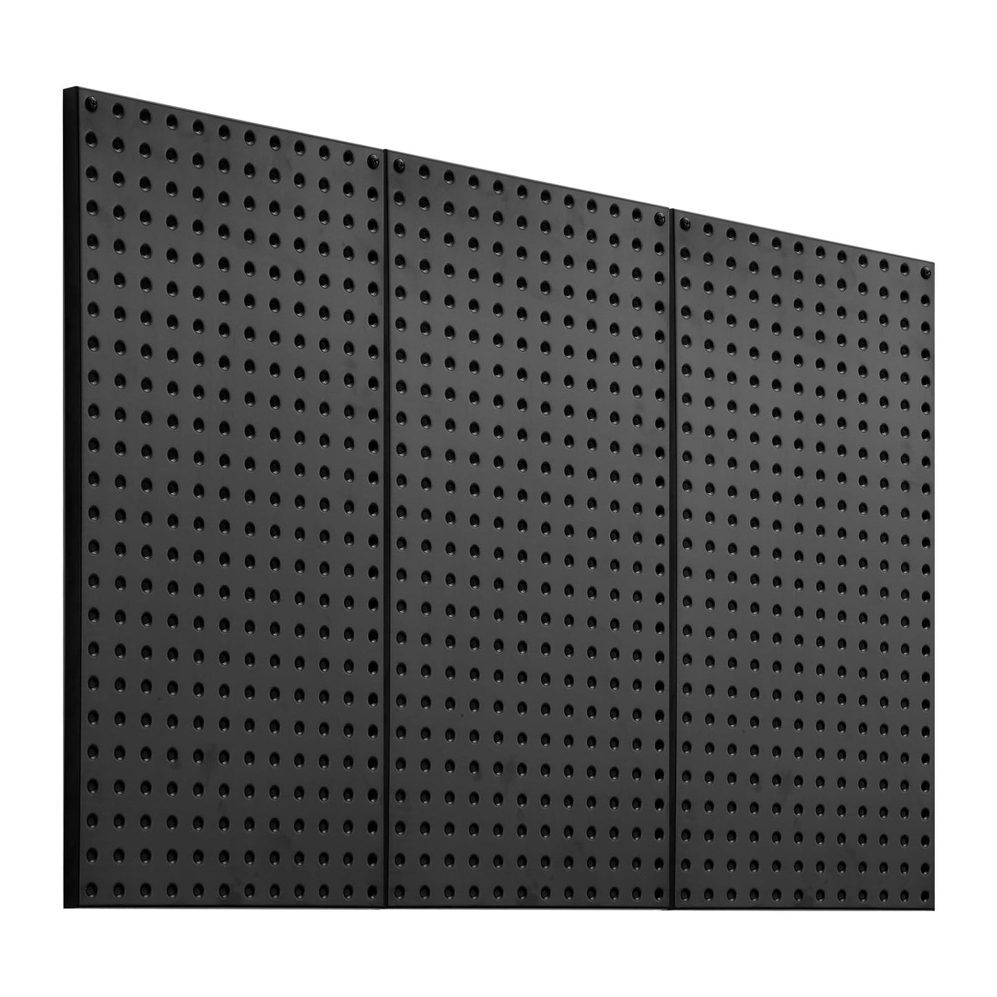 VEVOR Metal Pegboard Panels, 24" x 12" Pegboard, 3 Panels, Heavy Duty Steel Peg Board Wall Organizer, for Living Room Garage Tool Storage Workbench Office Organization Craft Room Kitchen Home, Black