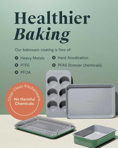 Caraway Nonstick Ceramic Baking Sheet - Non-Toxic, PTFE & PFOA Free, 9x13” Mini Sheet Pan - Sage Color