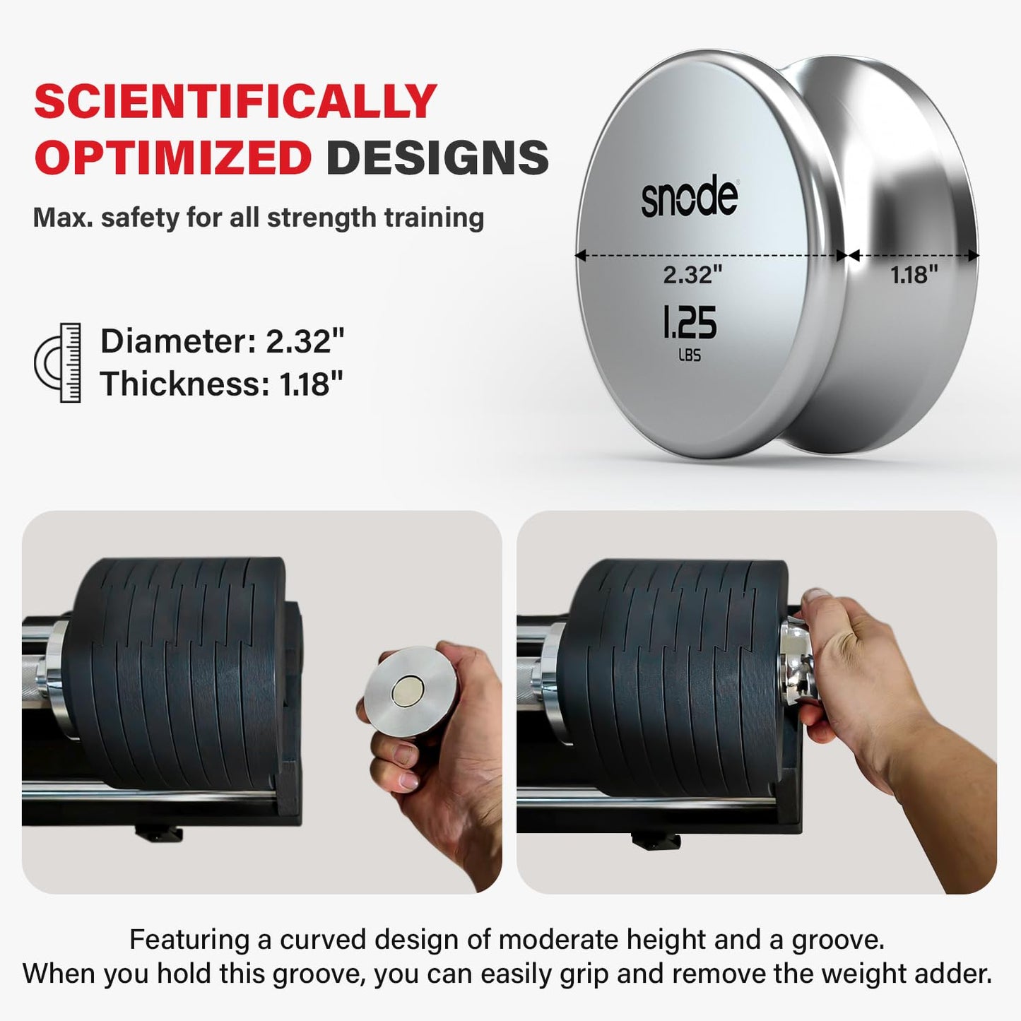 SNODE AD80 Adjustable Dumbbell Set 80LBS (Pair) with 10lb additional plates and Dumbbell Rack, Strength Equipment for Home Gym for Men and Women