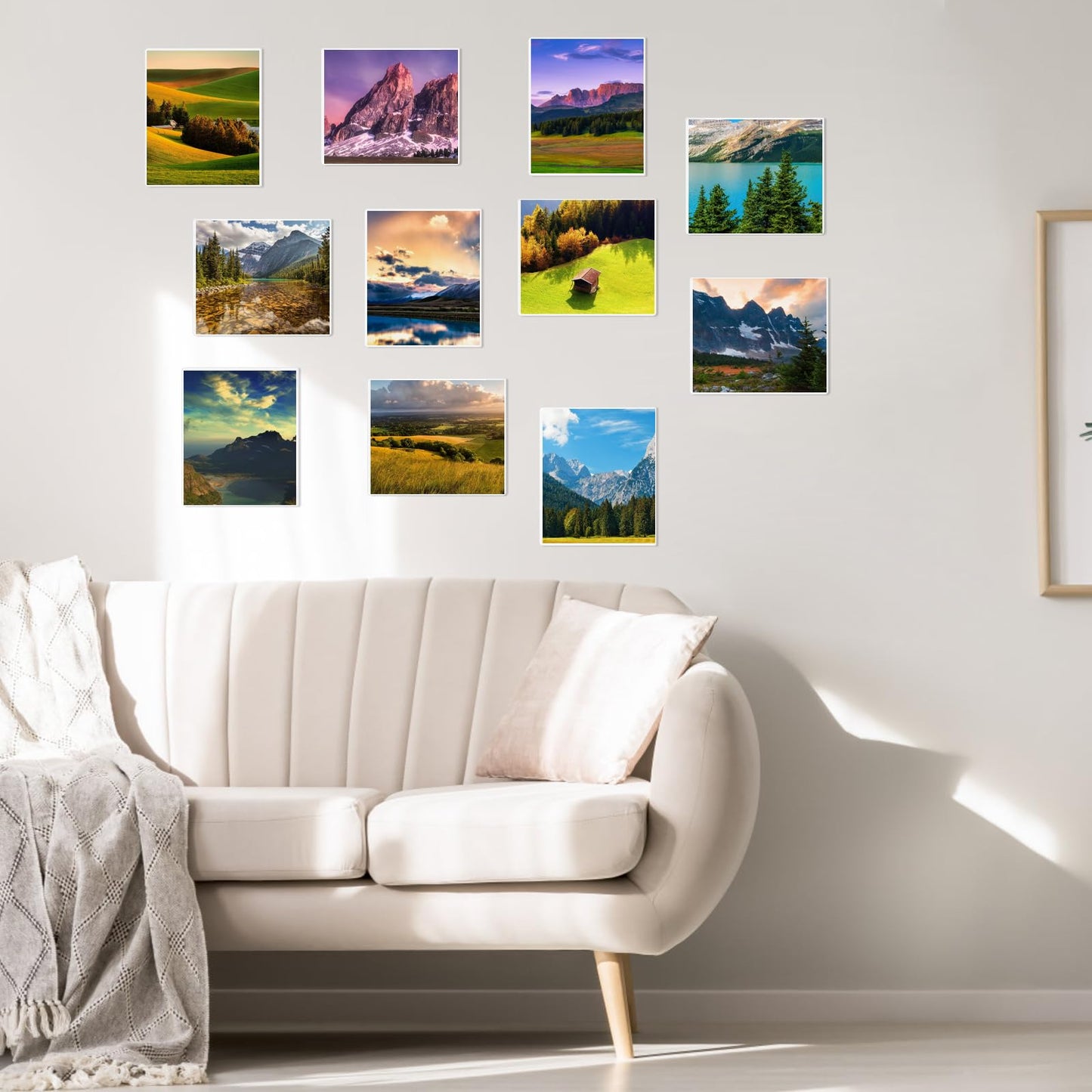 11x17 Acrylic Picture Frame, Clear Frameless Photo Frame for Wall Mount, No Drilling Picture Frames with Tape, Pack of 5 Floating Hanging Picture Frames for Home, School, Office