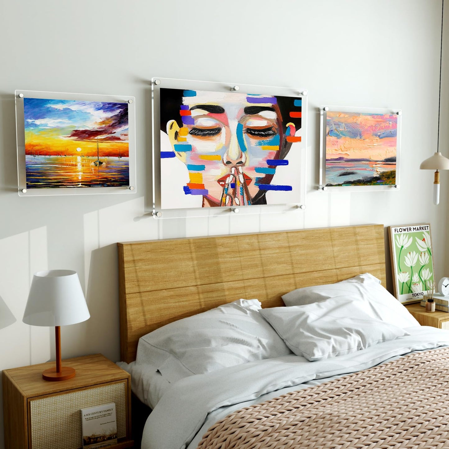 AITEE Large Acrylic Floating Picture Frame 18×24,Clear Photo Frame Wall Mount, Display Photo Frames for Office/Home/Living Room, Full Frame Size 20.5×26.5.