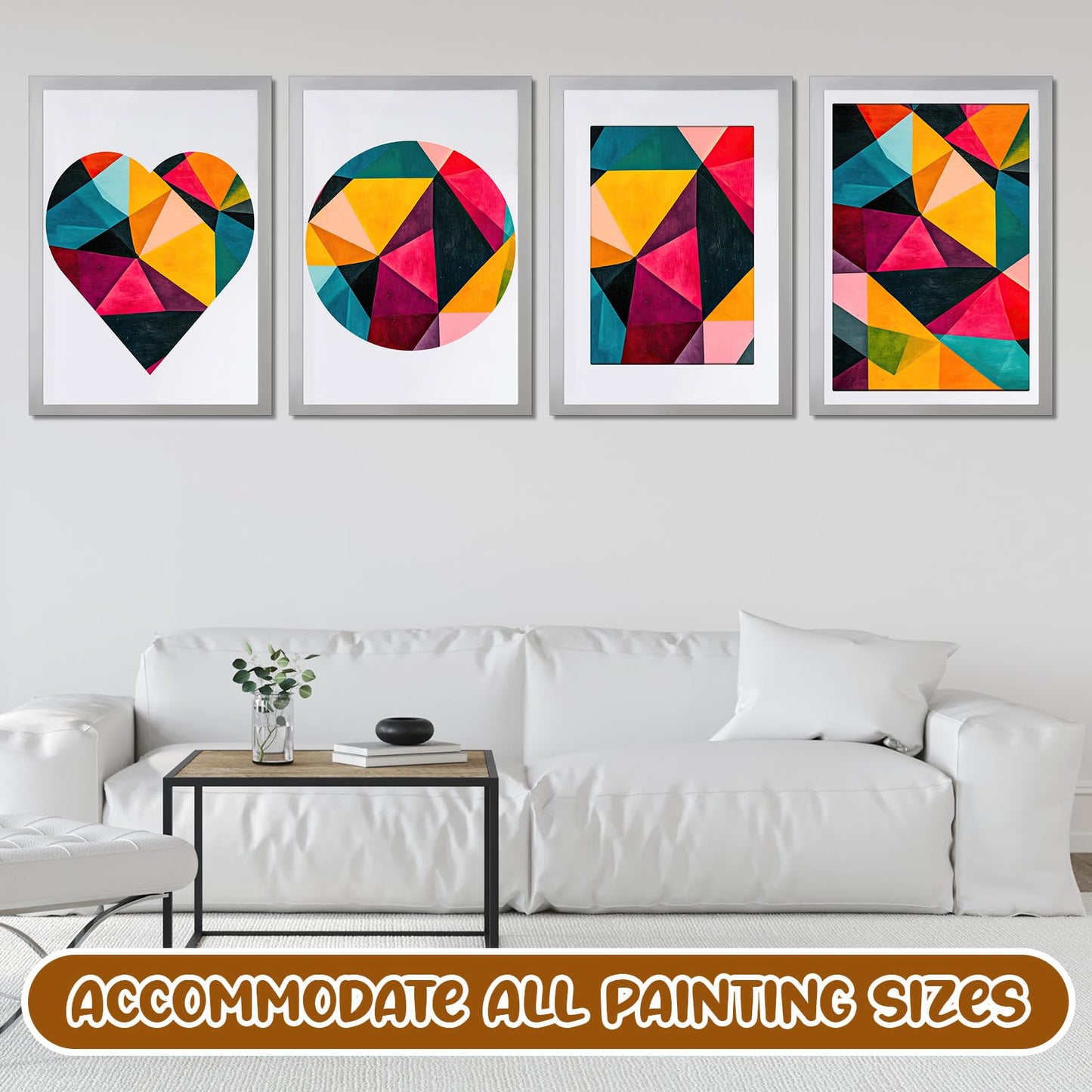 ForraFun 10 Pack Diamond Art Frame 12x16 Inch/ 30x40 cm Magnetic Diamond Painting Frame Suitable for 10x14 Inch Picture with Self Adhesive Backing for Wall Artwork Display Home Office Decor, Silver