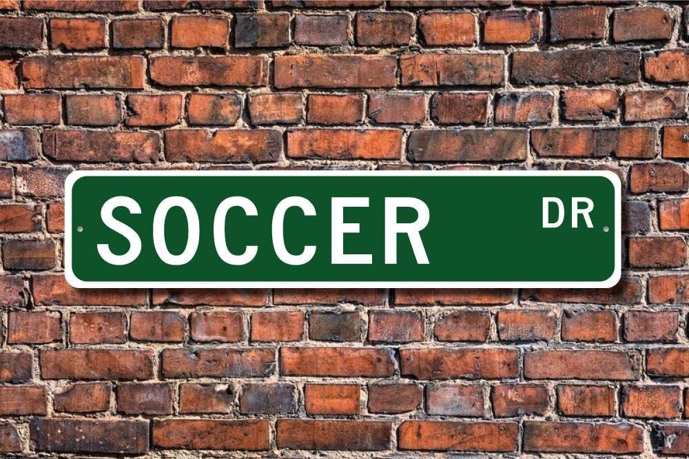 Tin Signs Home Decoration Soccer Sign, Fan Soccer Player Gift, Metal Wall Decor Art (4 x 16)