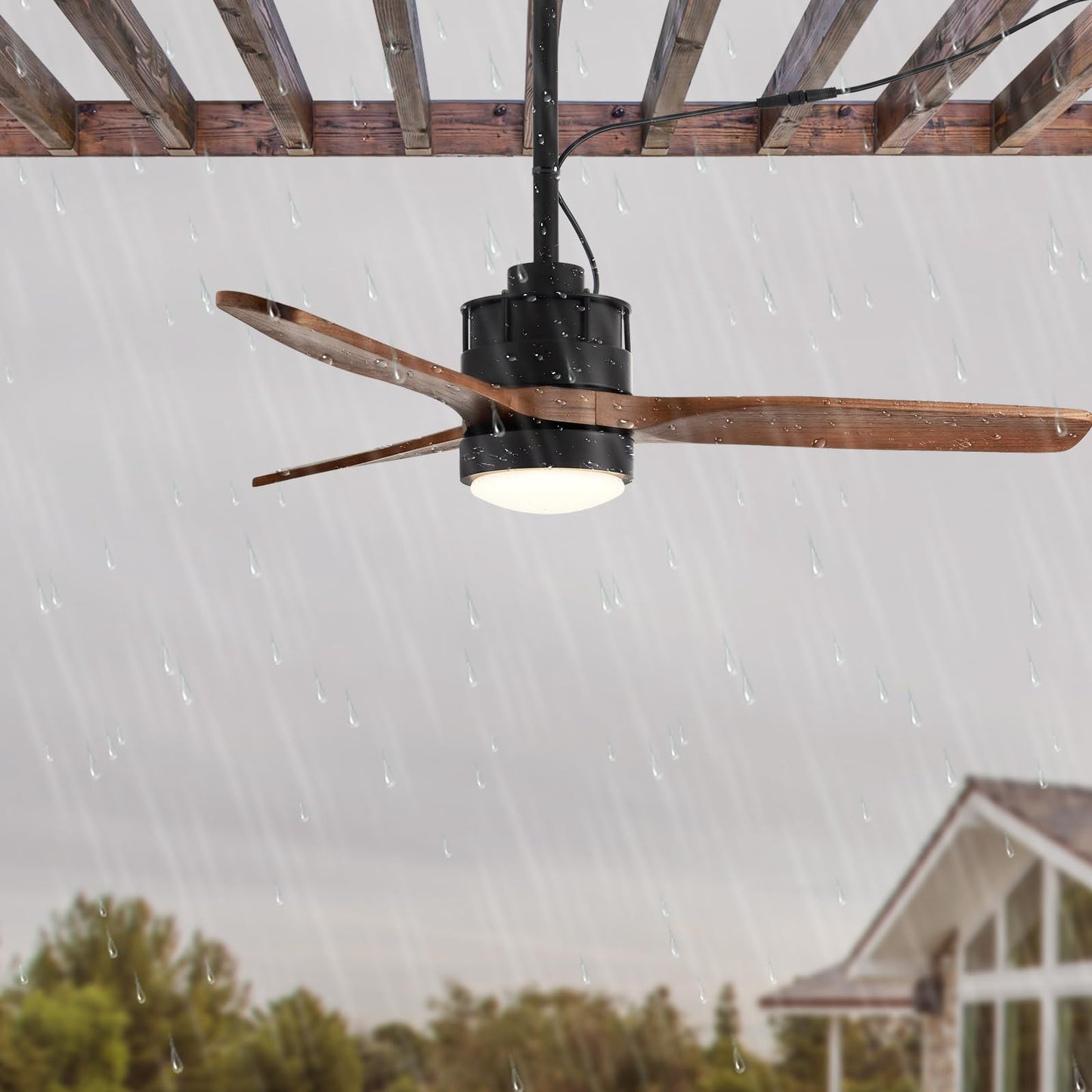 EKIZNSN 42'' Outdoor Ceiling Fans Waterproof with Light for Patios/Gazebo/Pergola, 16-feet Extension Cord Included