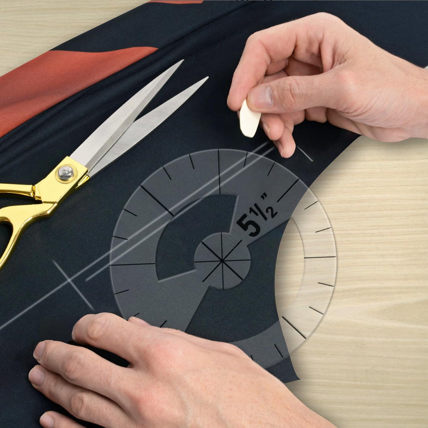 5PCS Circle Template Sewing Rulers Set, Clear Acrylic Quilting Template Rulers for Cutting Fabric Precision Measurements Sewing, 5 Sizes