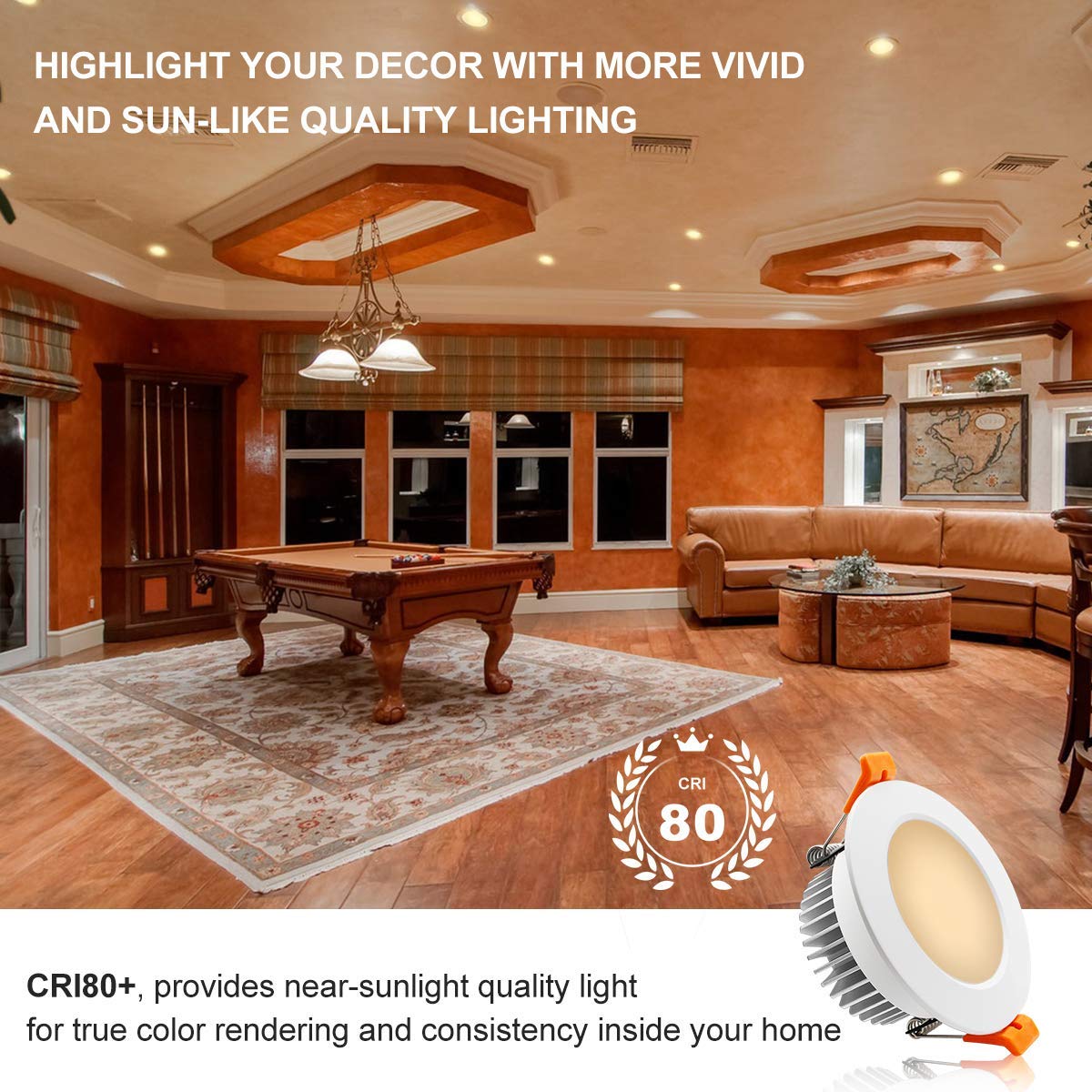 YGS-Tech Smart 3 Inch LED Recessed Lighting RGB WiFi Downlight, 5W Compatible with Alexa and Google Home, Dimmable RGB & CCT 2700-6500K Color Changing, 120V Ceiling Light with LED Driver (4 Pack)