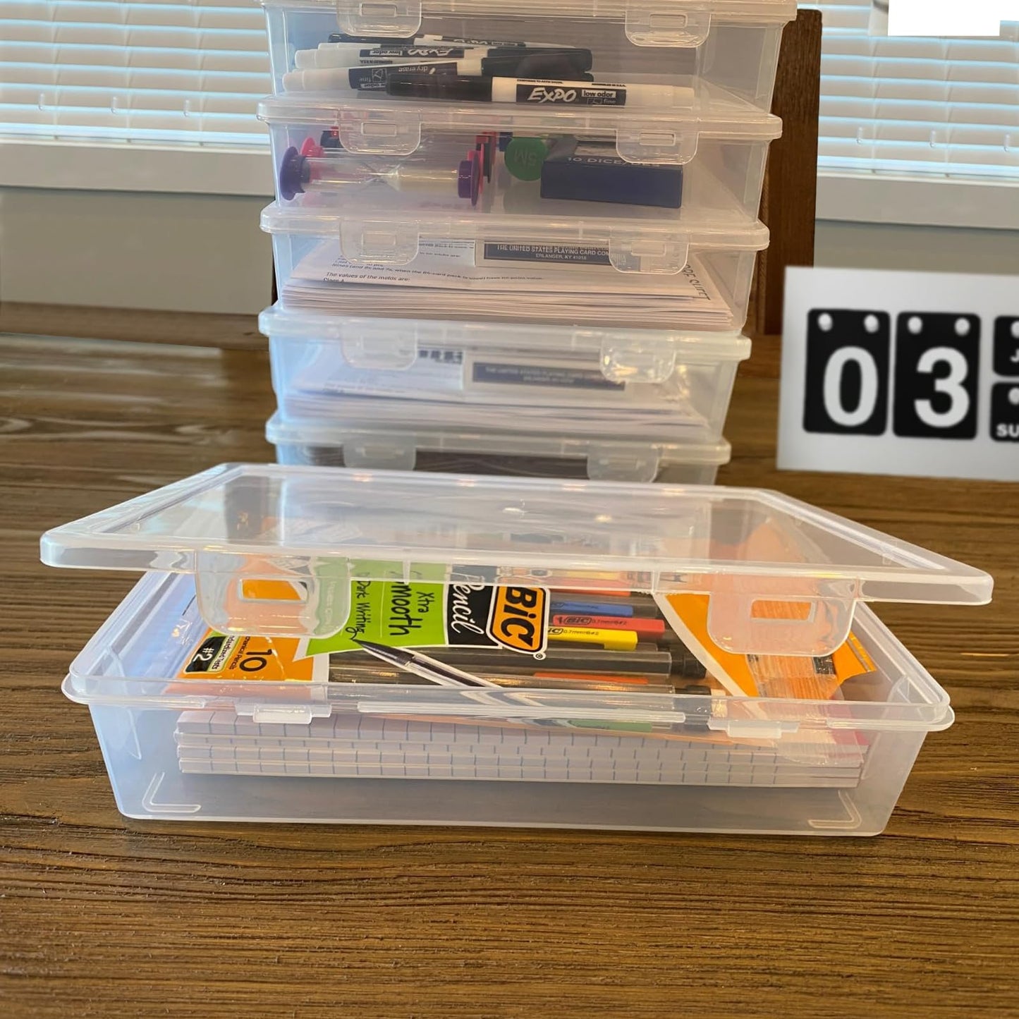 TANEMUDO 12 Pcs Plastic Storage Box with Lid Clear Multipurpose Craft Storage Case for Beads Ornaments Accessoriesr Plastic Containers Pencil Case(5'' x 3'' x 1.5'',7'' x 9'' x 2'')