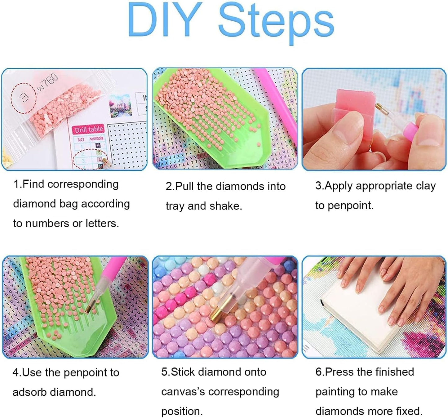 EIBEILI 6 Pack Diamond Painting Kits for Adults, Wine 5D Diamond Art Kits for Beginner Cocktail DIY Full Drill Diamond Dots Crystal Craft Kits for Home Wall Decor Gifts(6 Pack/12X16 Inch)