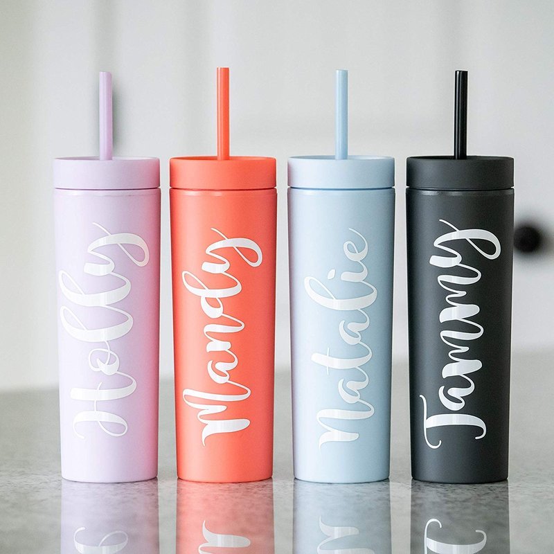STRATA CUPS BUNDLE! 16 oz Colored Acrylic Tumblers (Set of 12) + 16 oz Matte Pastel Skinny Tumblers (Set of 12)