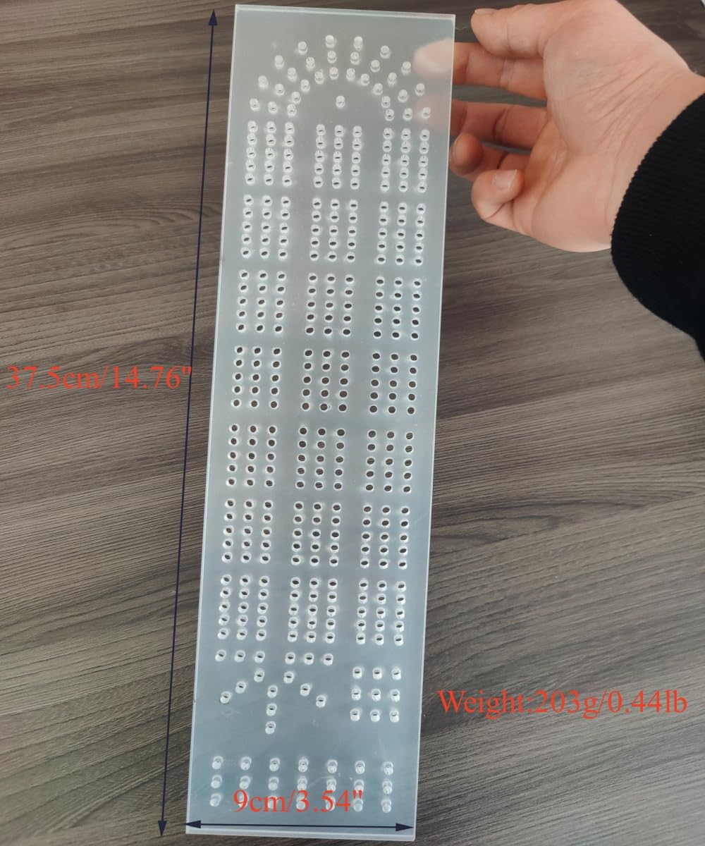 KINGRIA Acrylic Cribbage Board Templates 1/4'' Thick DIY Router Guide Kit for Cribbage Game Unique 3-Track Heavy Duty Woodworking Guide for DIY Game Board.