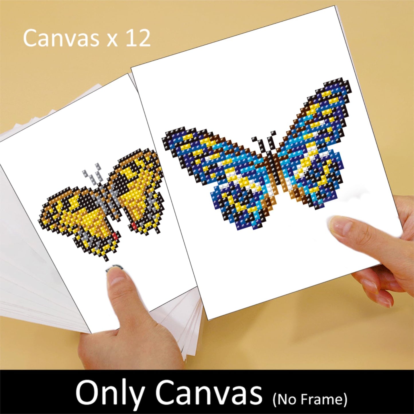 Haocy 12pcs Butterfly Mini Diamond Art Kits for Adults,Small Diamond Painting Kits Quick Gem Art for Beginner,1-Hour Postcard-Style,Paint by Diamond Mosaic,Home Wall Decor (Butterfly)