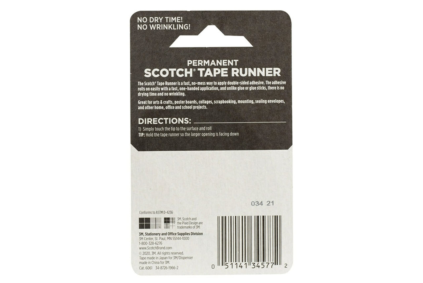 Scotch Double Sided Tape Runner, 0.27 in x 26 ft., Perfect for Holiday Crafts, Gifts, and DIY, 1-Pack
