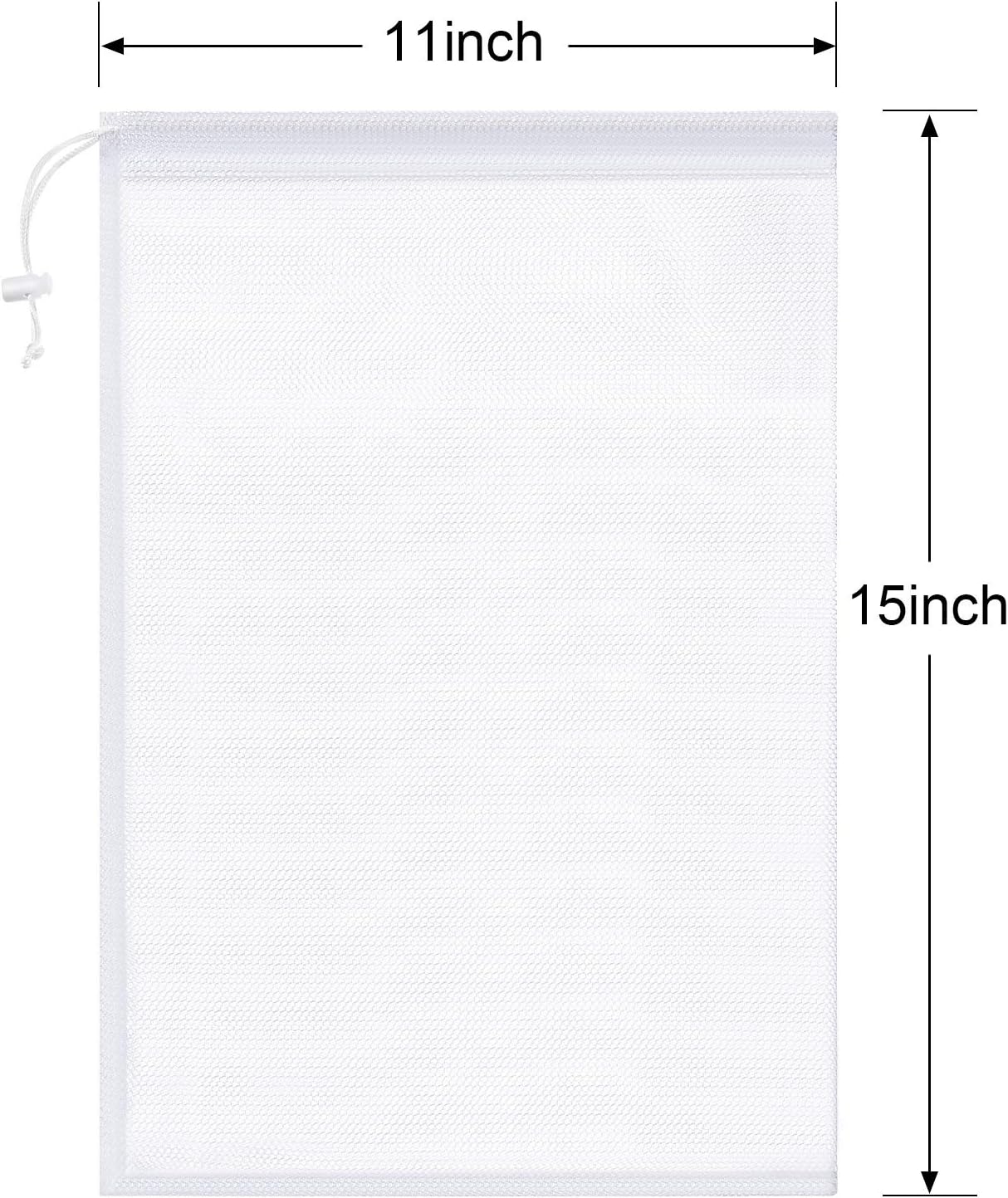 Frienda 6 Pieces Mesh Stuff Sack, 11 x 15 Inch Durable Nylon Drawstring Laundry Bag for Travel