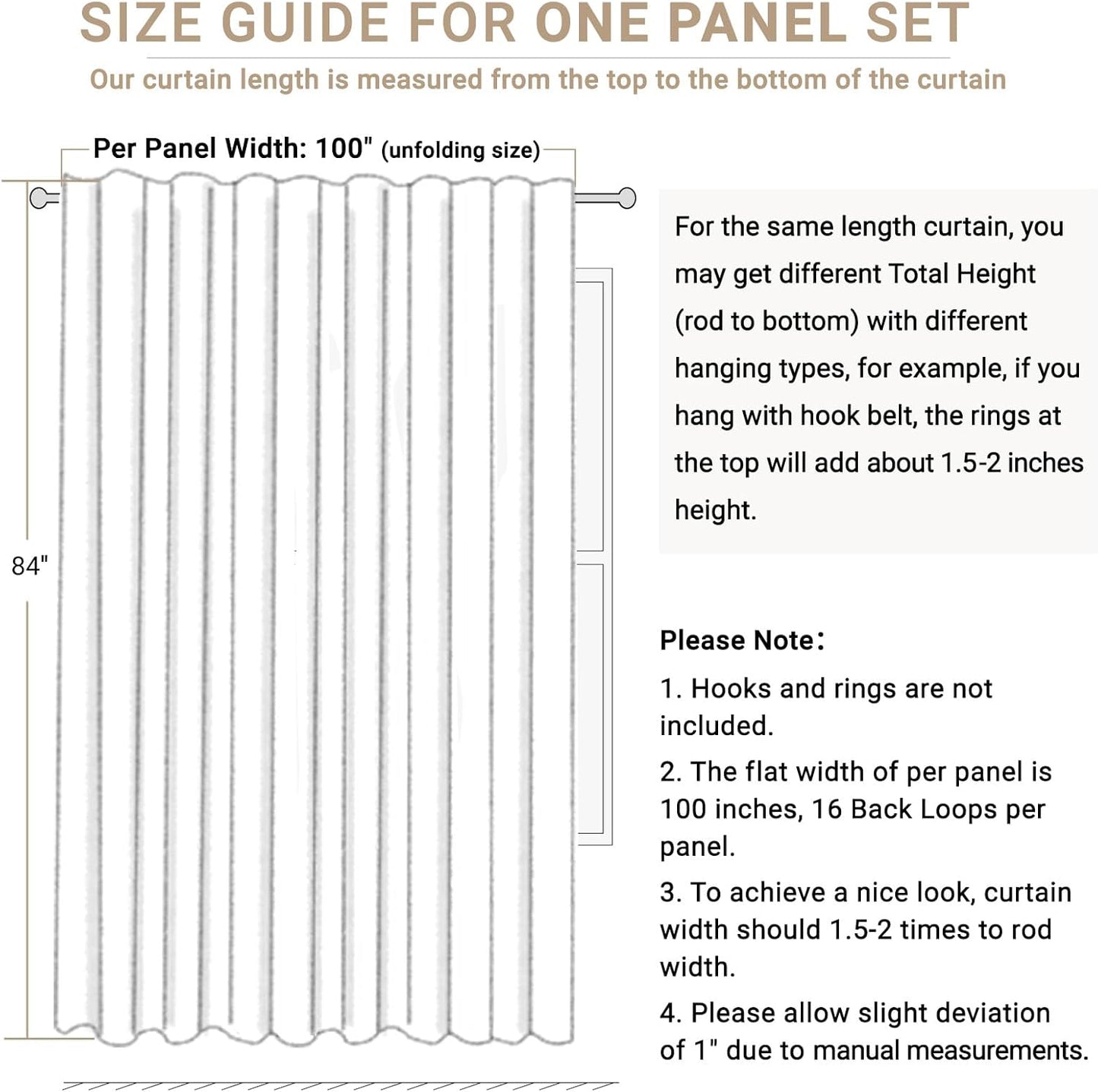 Skiennix 100% Blackout Linen Curtains - Thermal Insulated Drapes for Bedroom | 96" Long, Black