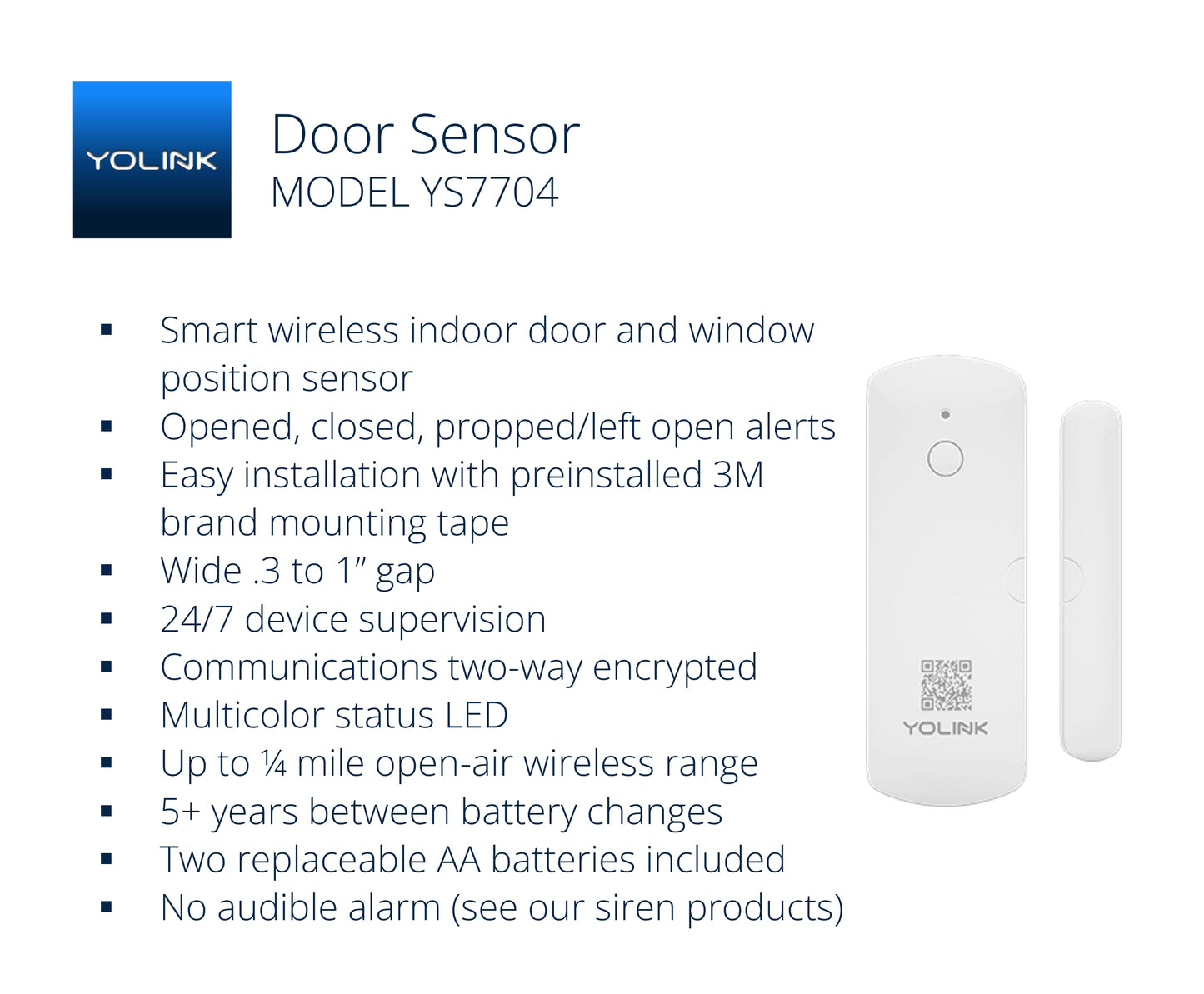 YoLink LoRa Smart Door Sensor Starter Kit: - 1/4 Mile Open-Air Range, Door Left-Open Reminders,5 Years Battery Life, SMS/Text, Email & App Alerts, Alexa, IFTTT, Home Assistant