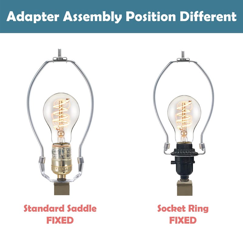 Aspen Creative 20043-22A, 12" Lamp Shade Harp Holder with E26 UNO Fitter Adapter, Includes Solid Steel Bumped Cylinder Finial, 12" Harp, and E26 36mm UNO Fitter in Satin Nickel Finish, 2 Pack