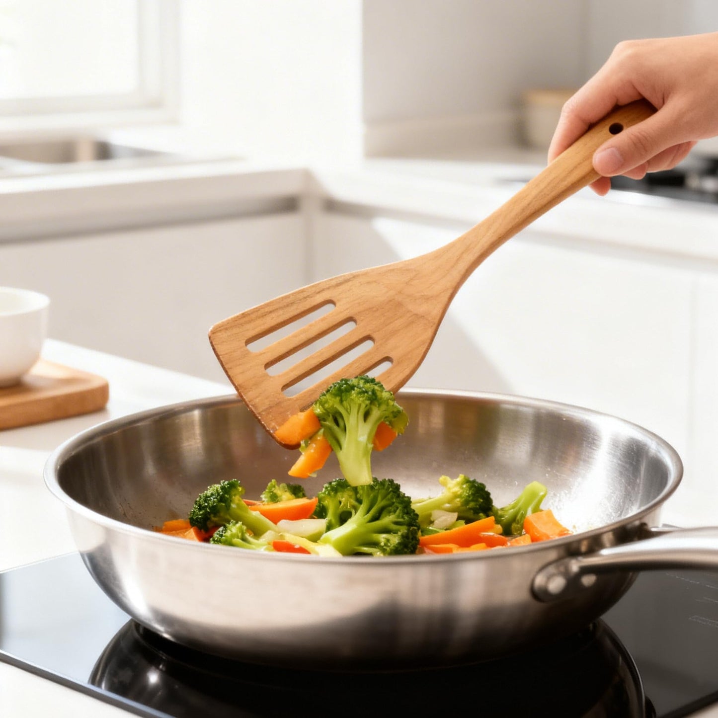 Solange & Frances Teak Wooden Utensil Set. Premium Cooking Utensils, and Non Toxic Cooking Utensils. Unique Gift for Women, Gift for Mom, Gifts for Grandma, or Gifts for Women Who Have Everything