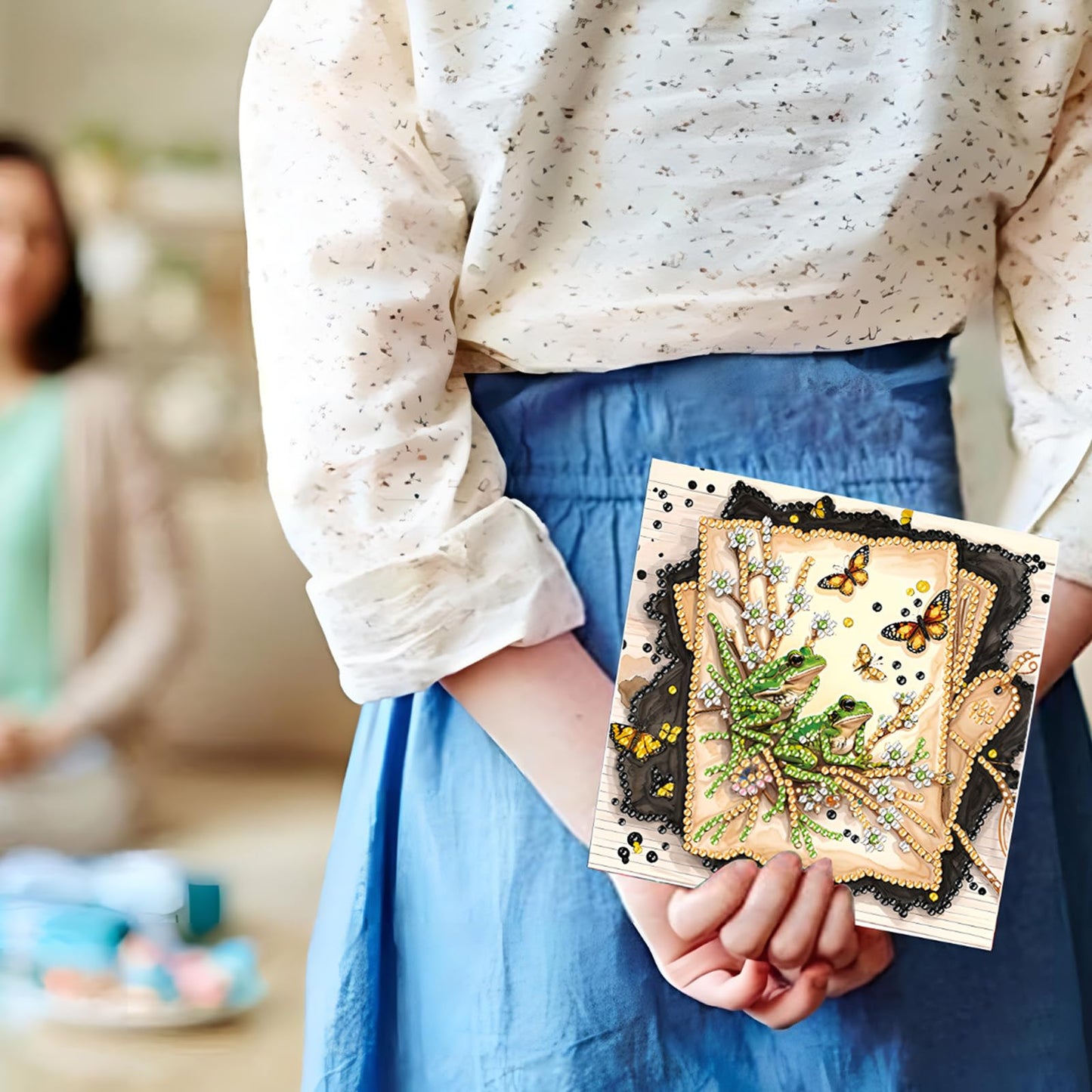 ACSAUMMY DIY Diamond Birthday Greeting Cards Art Kits with Envelopes 6pcs Flower Diamond Painting Kits 5D Gem Art Blank Birthday Diamond Painting Greeting Cards Assortment for Family Friends Colleague