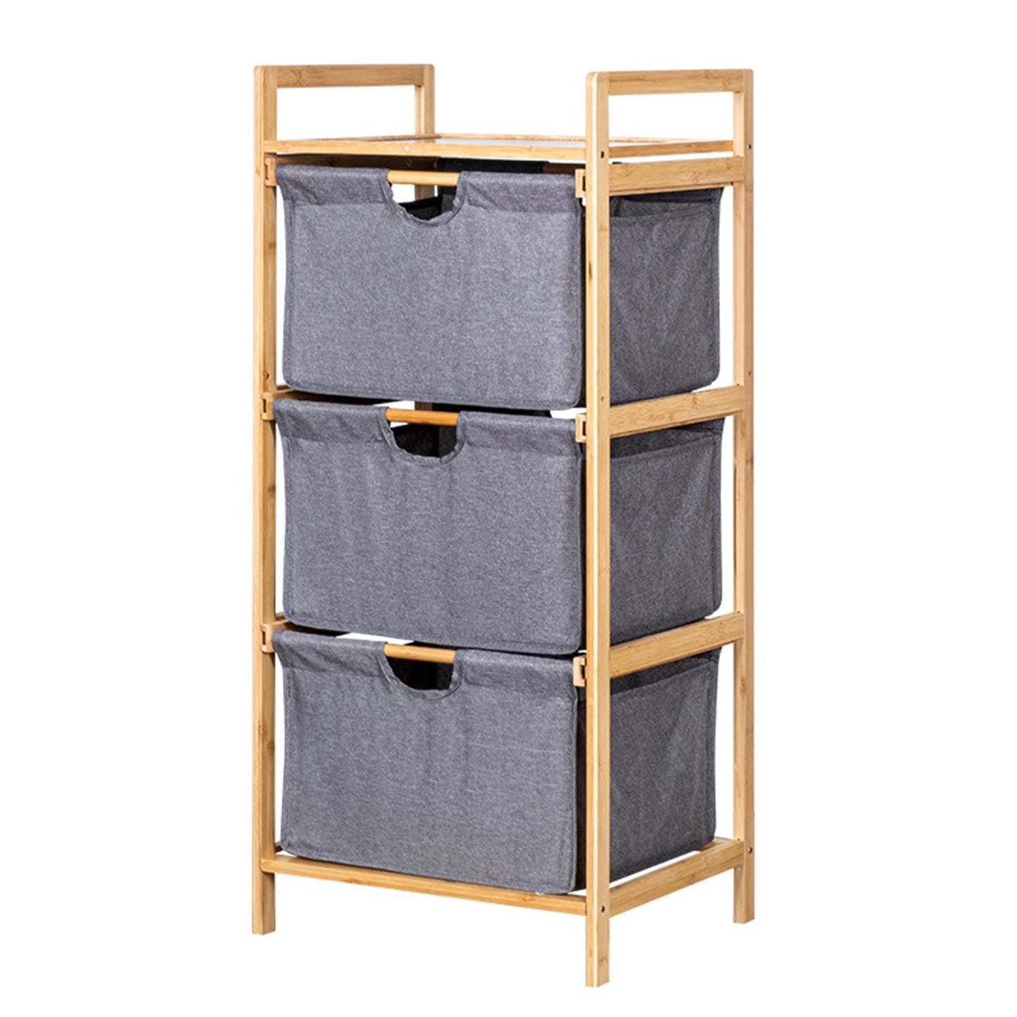 ZAICOLER 3 Tier Laundry Hamper Organizer, Pull Out Drawer Storage with Handle & Top Shelf, Large Capacity for Bathroom & Bedroom, 37.79x17.32x13inch (Gray)