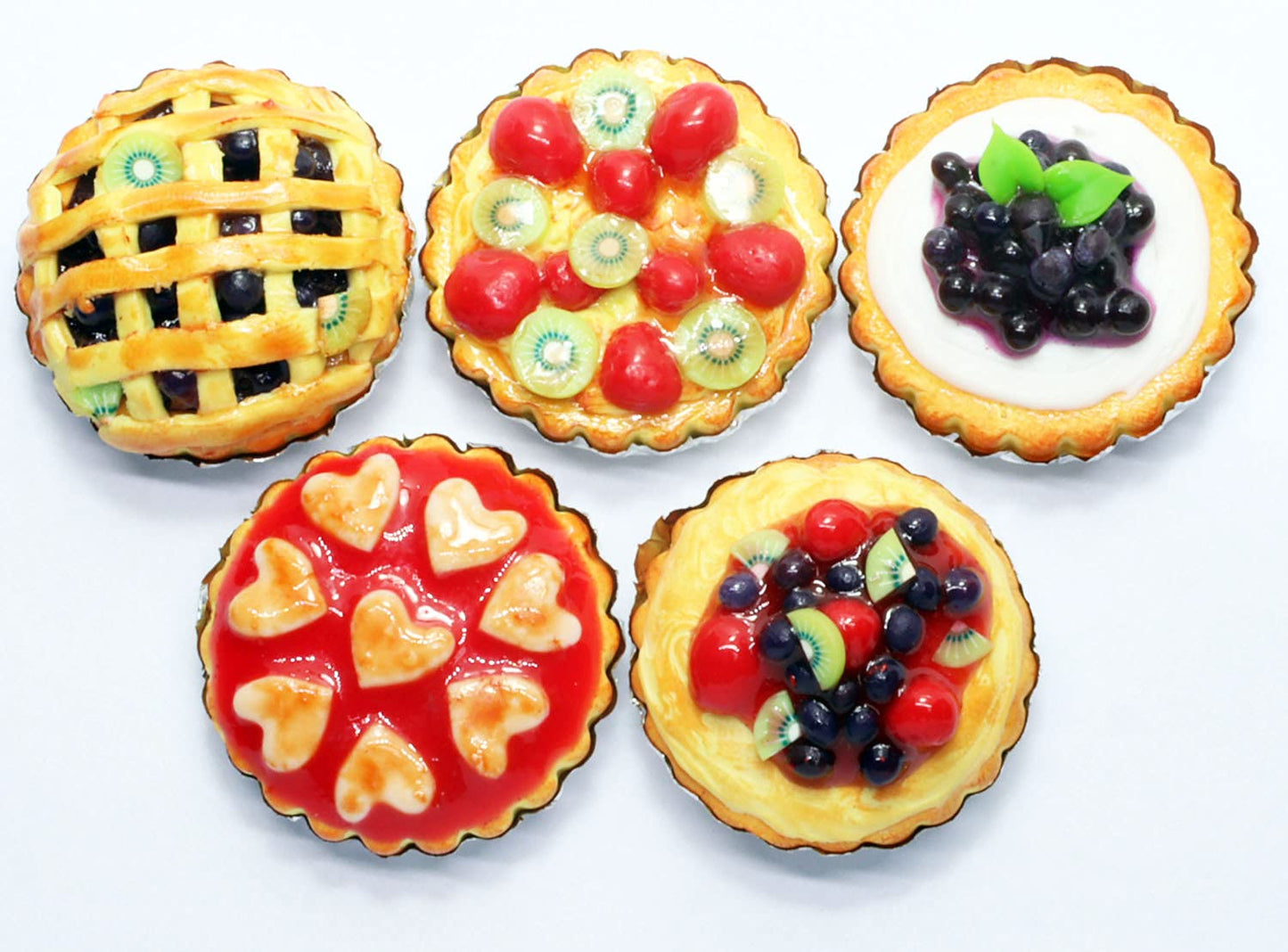 ThaiHonest Mixed 5 Assorted Lovely Pies Dollhouse Miniature Food,Tiny Food