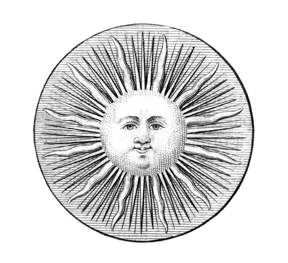 Sun Face Decorative 1751 Ncopper Engraving French Poster Print by (18 x 24)