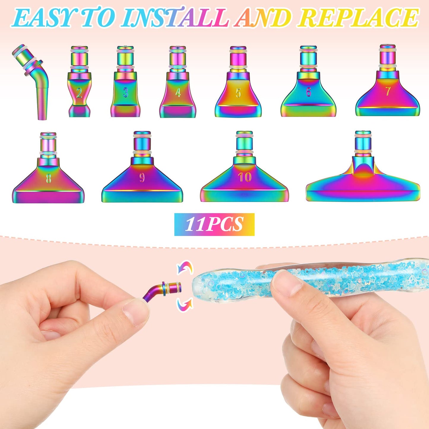 Geyoga 22 Pcs Luminous Painting Pen Kit DIY Art Accessories and Tools Painting Metal Pen Tips Rhinestone Picker Tool with Tips and Wax Paint-by-Number Kits for Adults
