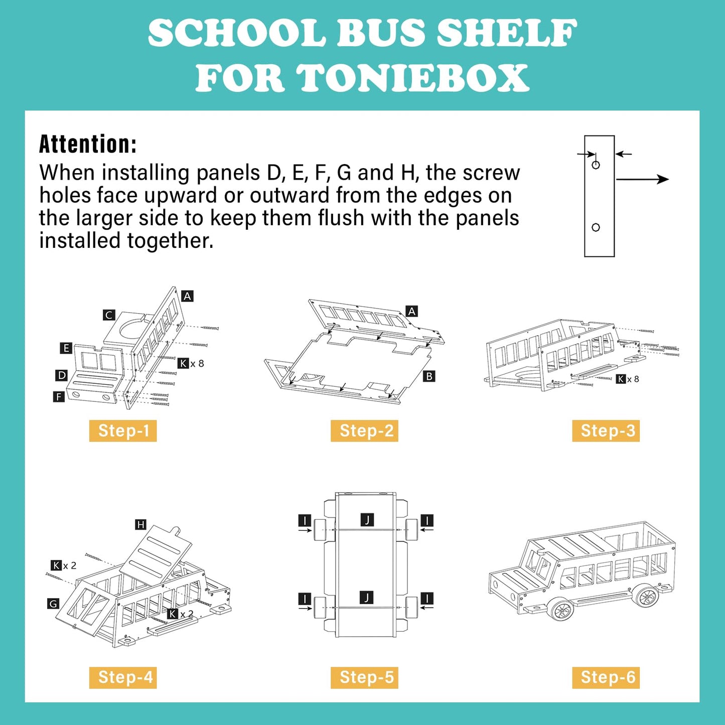 School Bus for Tonies Box 1/2 Organizer Shelf Storage, Wooden Bus Magnetic Storage Holder for Toniebox Player Tonies Figures Characters for Children, Display Collection 20~30 Tonie Box Characters