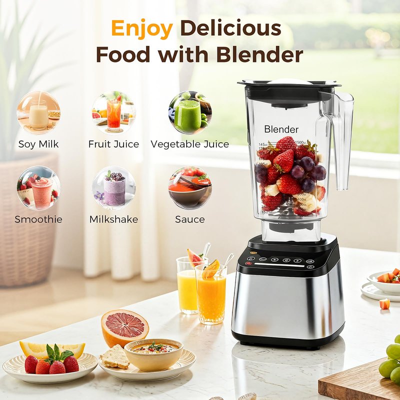 90 oz Replacement Jar Compatible with Blendtec Blender, Wide Compatible with Classic/Designer/Professional/Commercial Series Container Pitcher Cup, Includes Blade and Lid