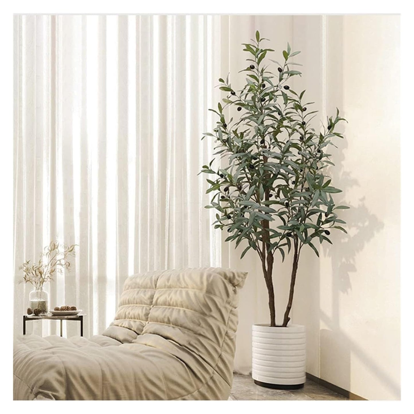 ntumLeap Indoor 4.5Ft Fake Tree Artificial Plant Olive Tree Realistic Simulation Tree in Pot for Living Rooms Home Fake Plants Decor Artificial Tree,