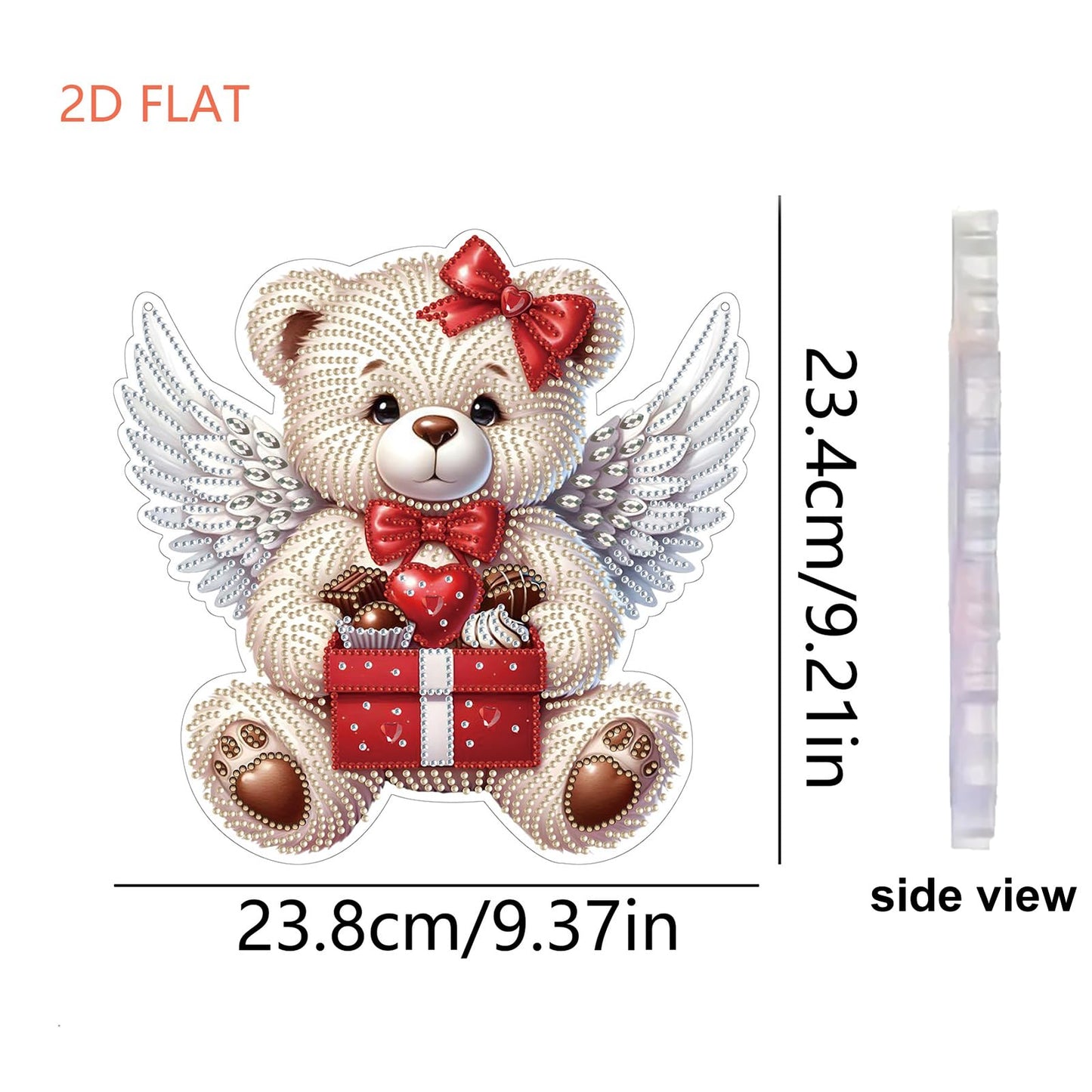 C'eitura 5D Diamond Art Hanging Ornament - DIY Crystal Paint by Diamond Kit, Angel & Bear Pattern Gem Art for Home Wall Decor, Unique Birthday for Her, Wife, Girlfriend