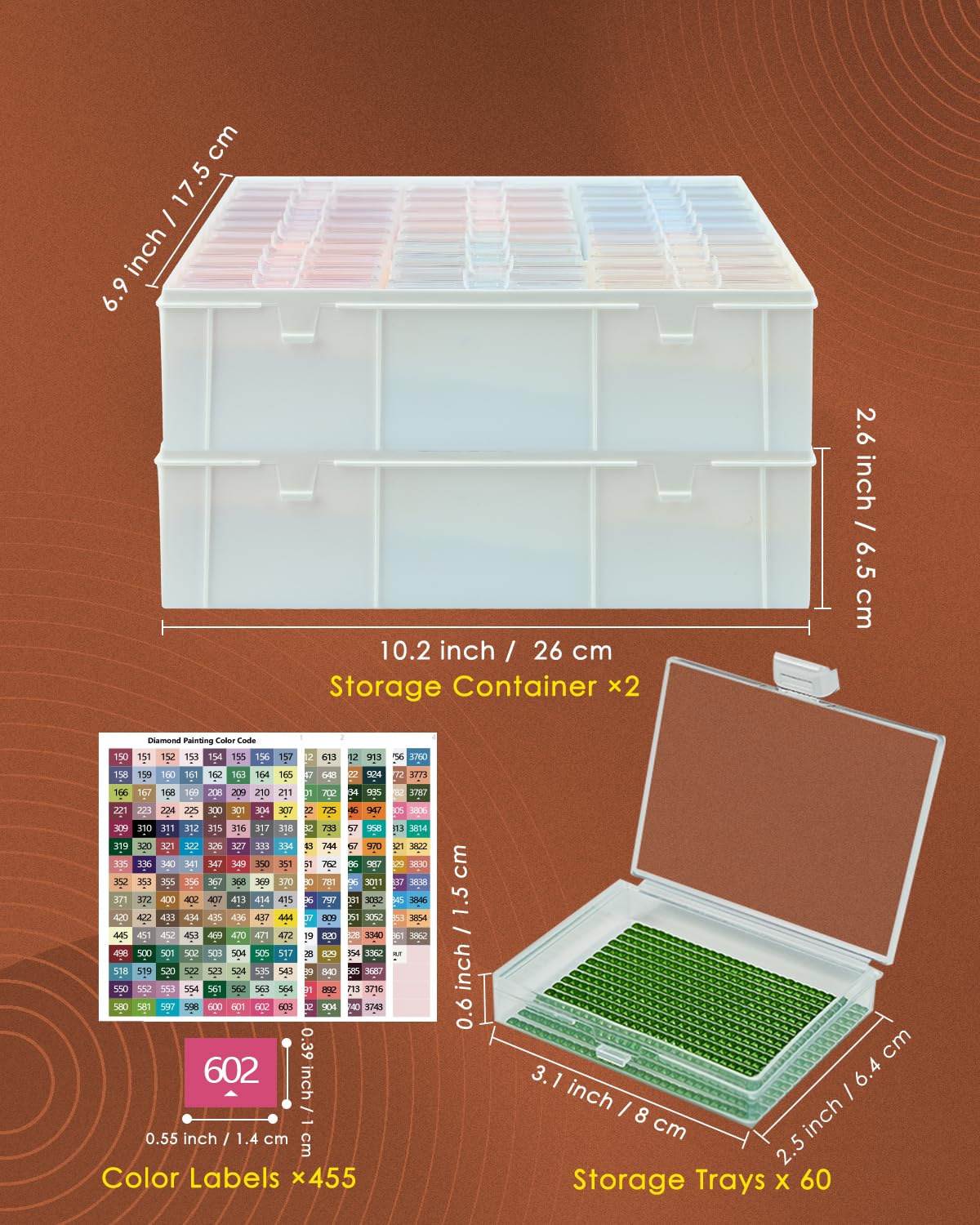 YBUTVY Diamond Art Trays with Lids, 60PCS Diamond Painting Trays with Lids & Diamond Art Storage, Diamond Painting Accessories for Beads (2 Packs)