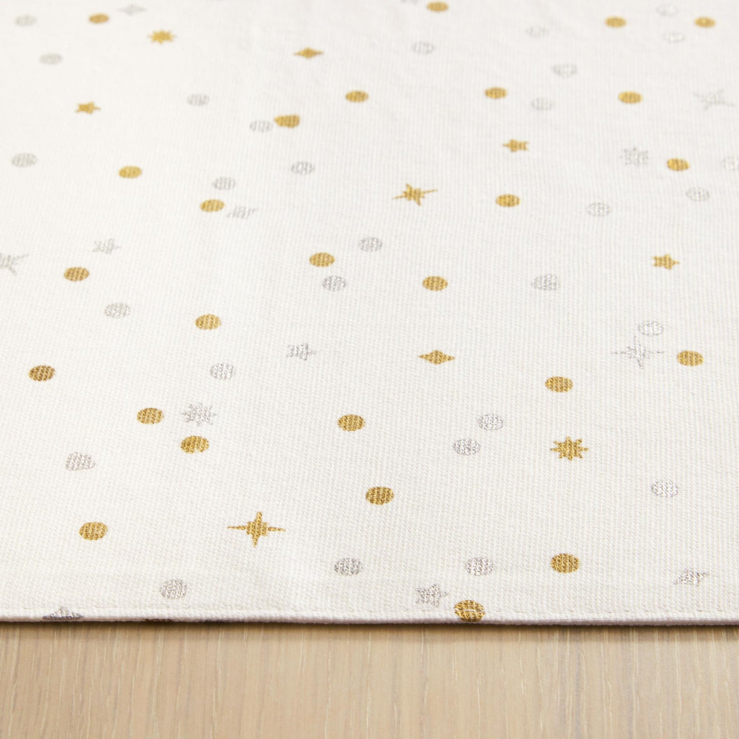 kate spade new york Celebration Confetti Dot Holiday Reversible Placemats 4-Pack Set, 100% Cotton with Metallic Print, Machine Washable, Ivory/Gold/Silver, 13"x19"