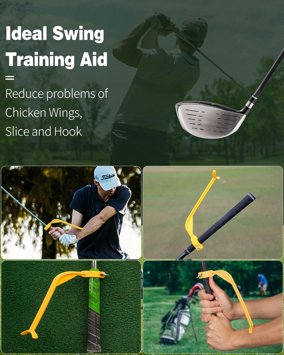 GreenHaven Golf Training Wrist Hinge Golf Swing Training Aid Swing Correcting Trainer Tool for Golfers Beginners Arm Elbow Posture Teaching Accessory for Golf Club Practice