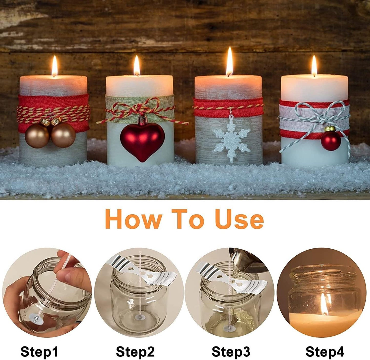 100pcs CD 16 Wicks for Soy Candles, 6 inch Pre-Waxed Candle Wick for Candle Making,Thick Candle Wick with Base