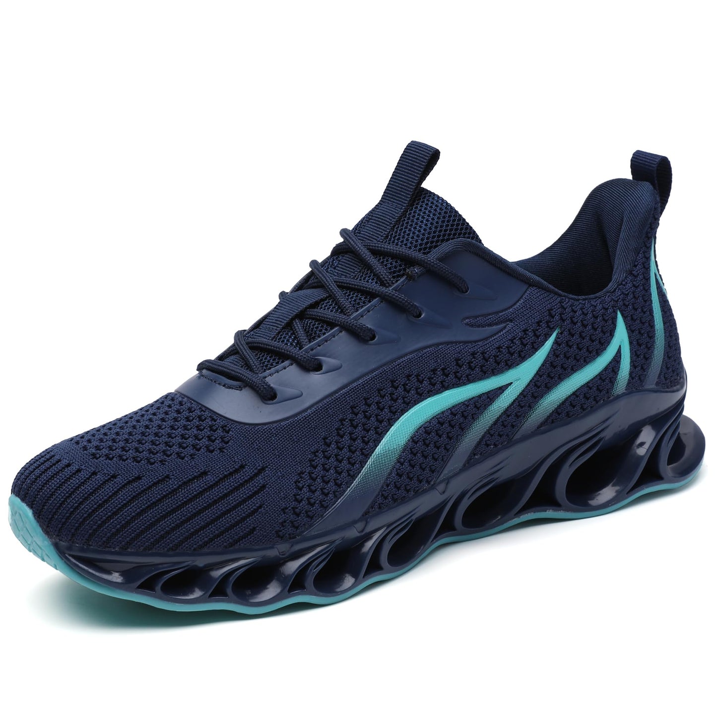wanhee Running Shoes for Men Sneakers Blue Size 9.5 Athletic Jogging Tennis Walking Shoes Breathable Fashion Gym Runner Trail Workout Shoes