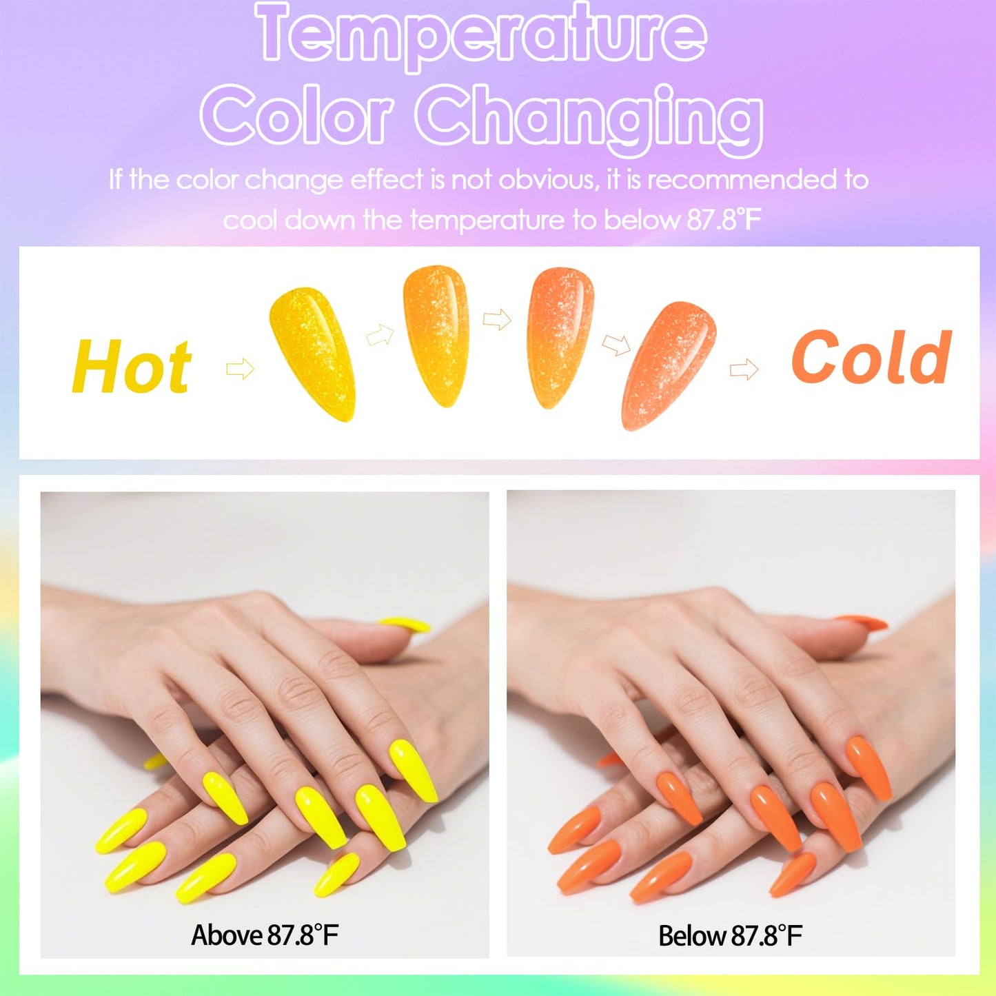 Renfio 6 Colors Thermochromic Pigment Powder,18g/0.63oz Color Changing Powder Temperature Activated at 88℉/31℃,Thermochromic Pigment 3g Each for Epoxy Resin,Slime,Nail,Tumblers,Paint,Fabric,Dye